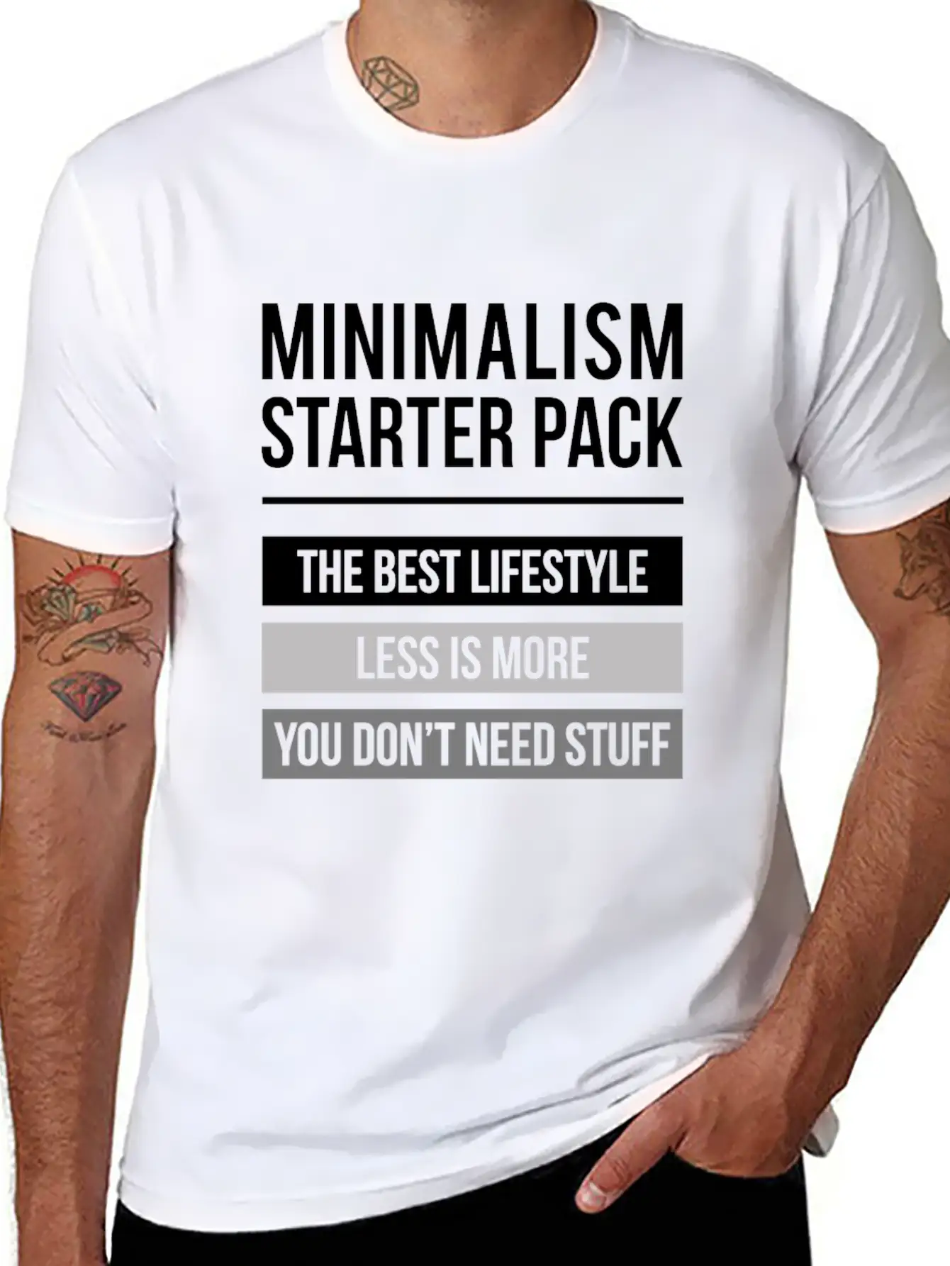 Funny Minimalism Meme Design Quote Minimalism Star Relaxed Everyday Tee – Lightweight And Durable Cotton