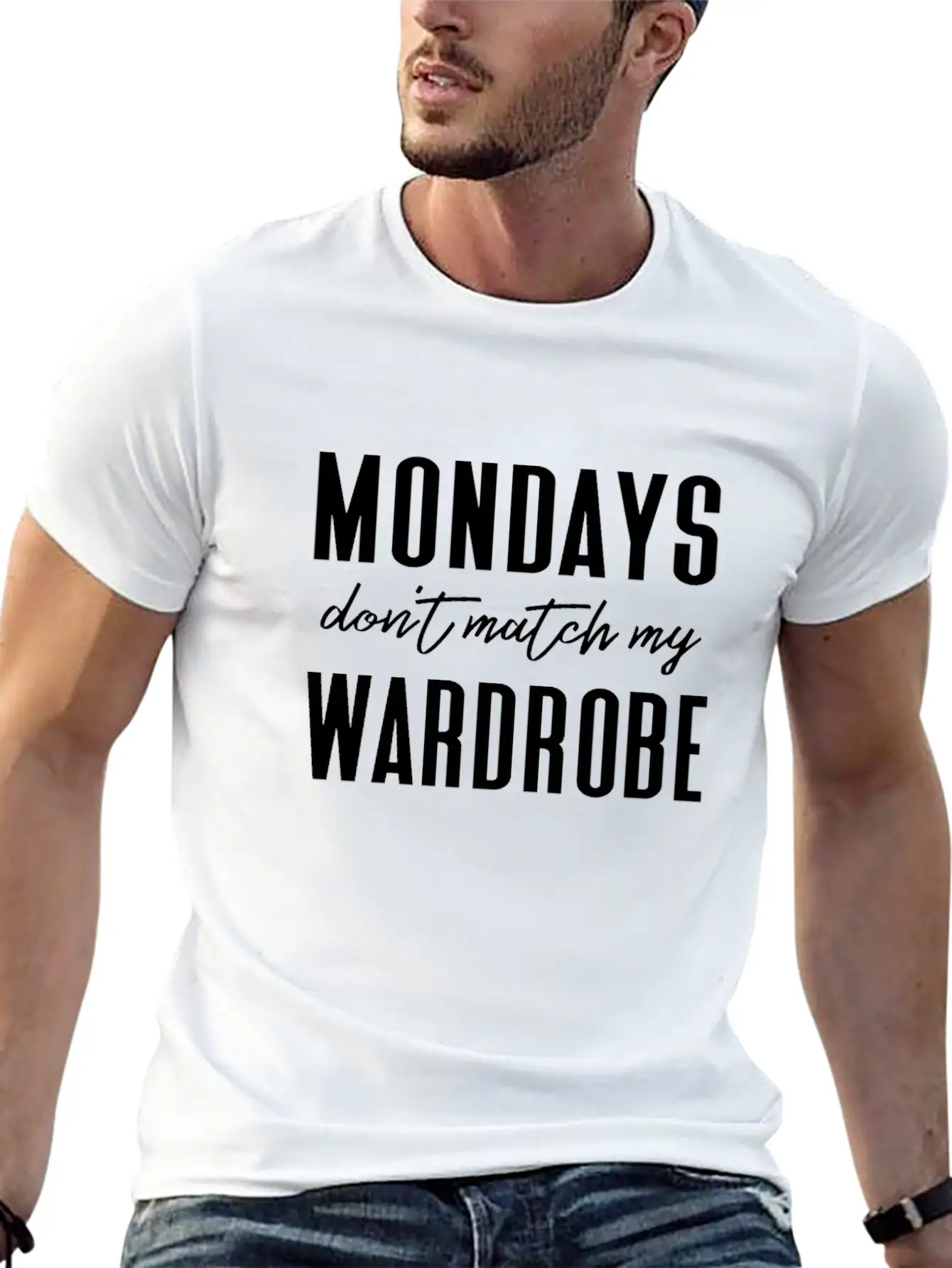 Funny Monday Joke Design - Fun For Work Or School Basic Graphic T-Shirt – Daily Comfort In Soft Cotton
