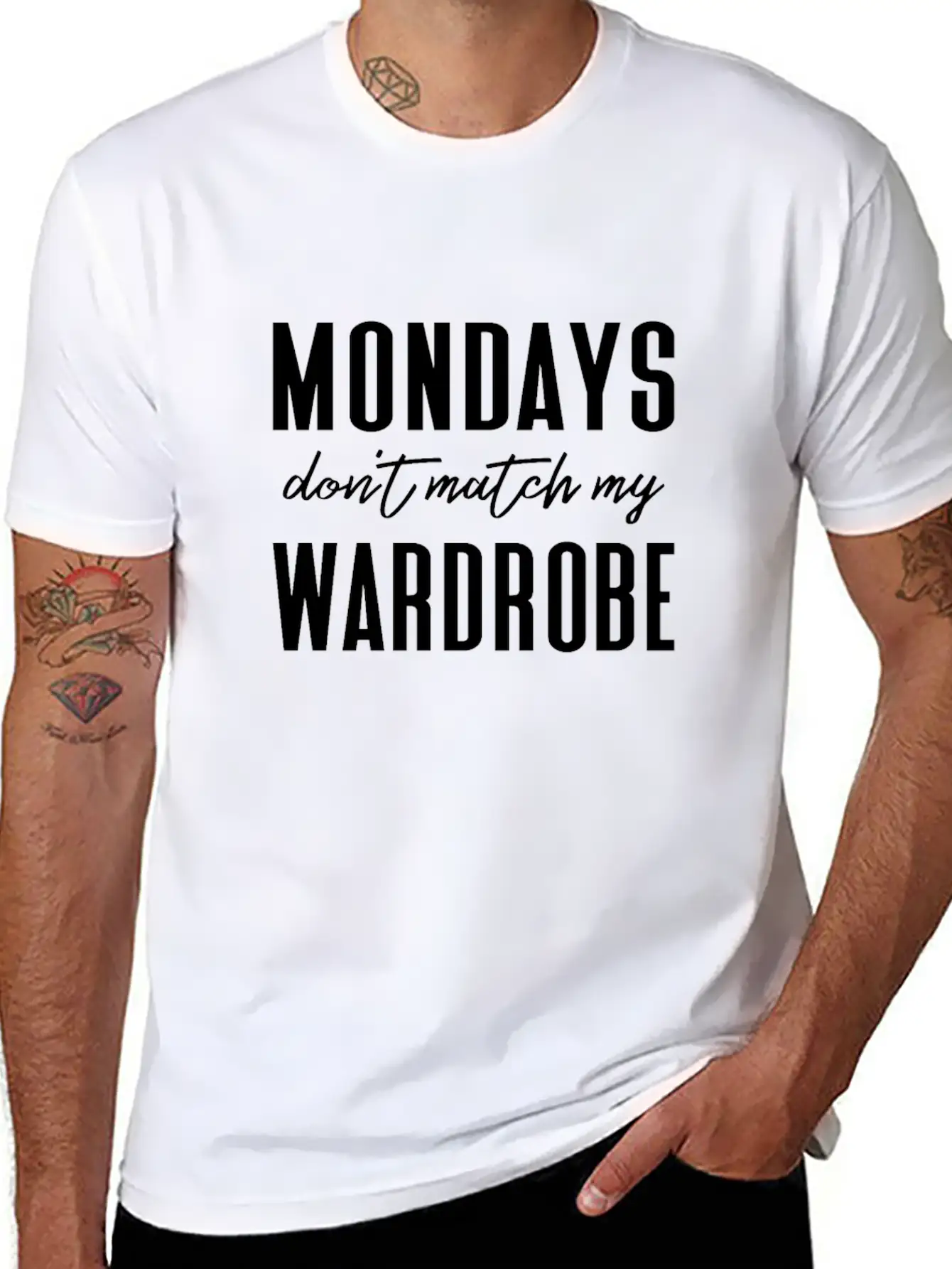 Funny Monday Joke Design - Fun For Work Or School Basic Graphic T-Shirt – Daily Comfort In Soft Cotton
