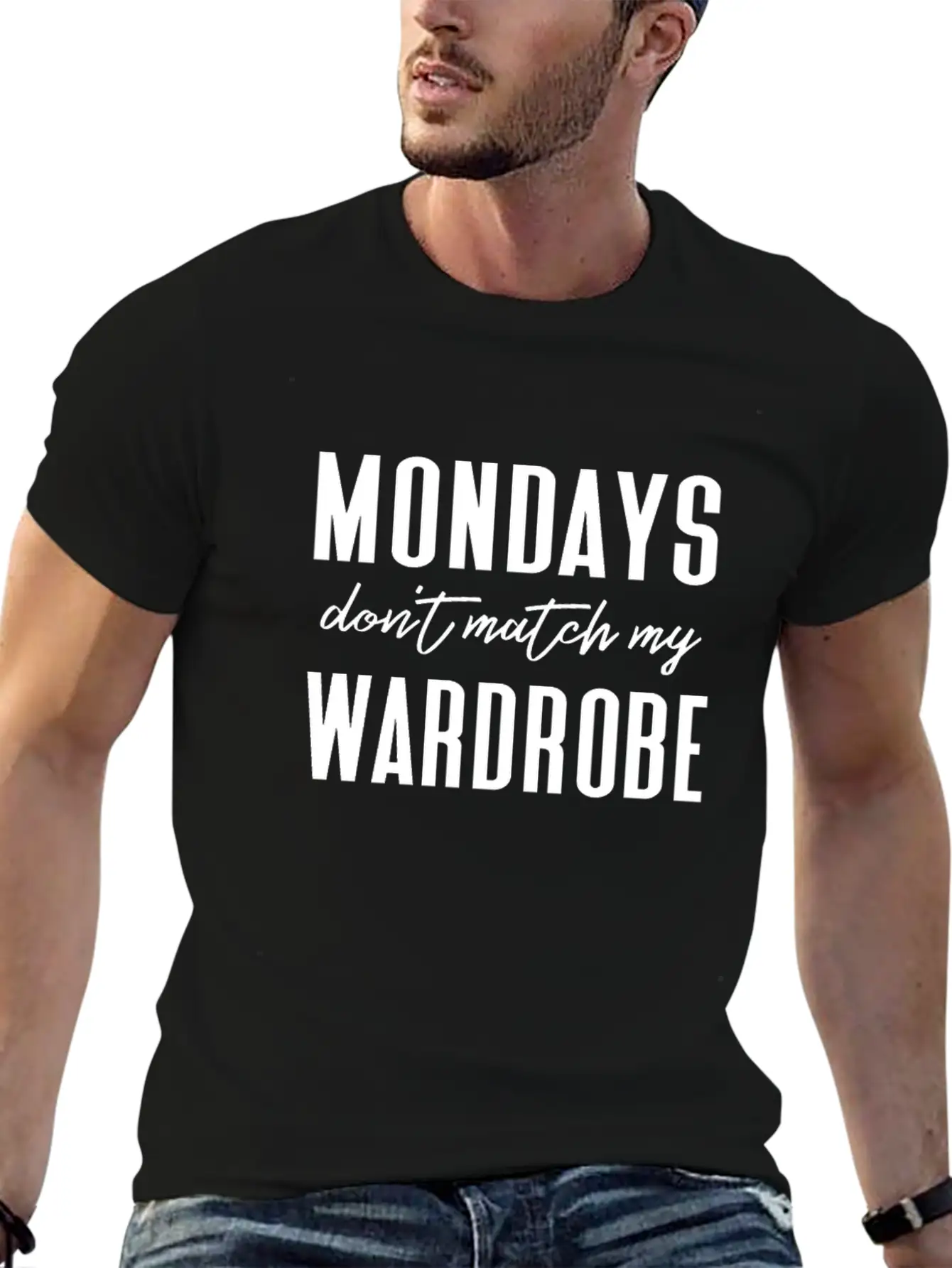 Funny Monday Joke Design - Fun For Work Or School Basic Graphic T-Shirt – Daily Comfort In Soft Cotton