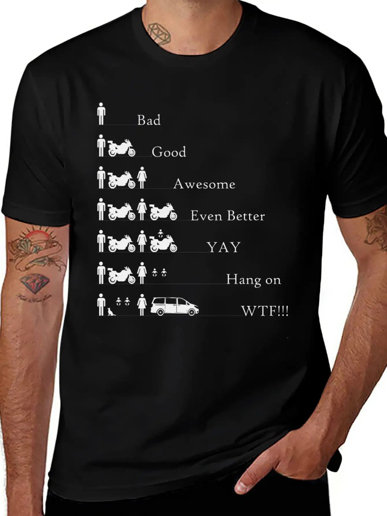 Funny Motorcycle Apparel - Fear Of The Big Stylish Everyday T-Shirt – Unisex Basic Cotton Tee