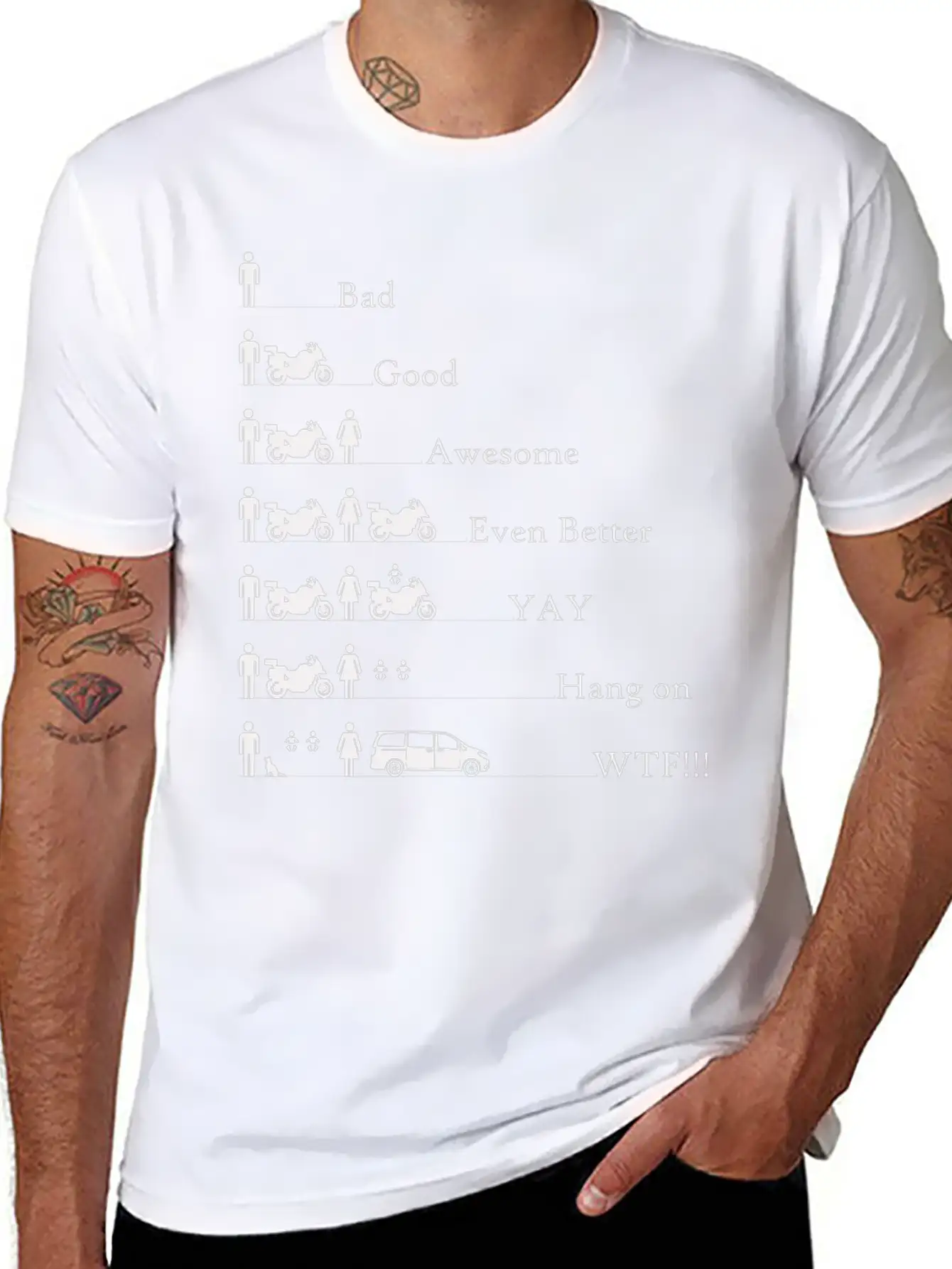 Funny Motorcycle Apparel - Fear Of The Big Stylish Everyday T-Shirt – Unisex Basic Cotton Tee