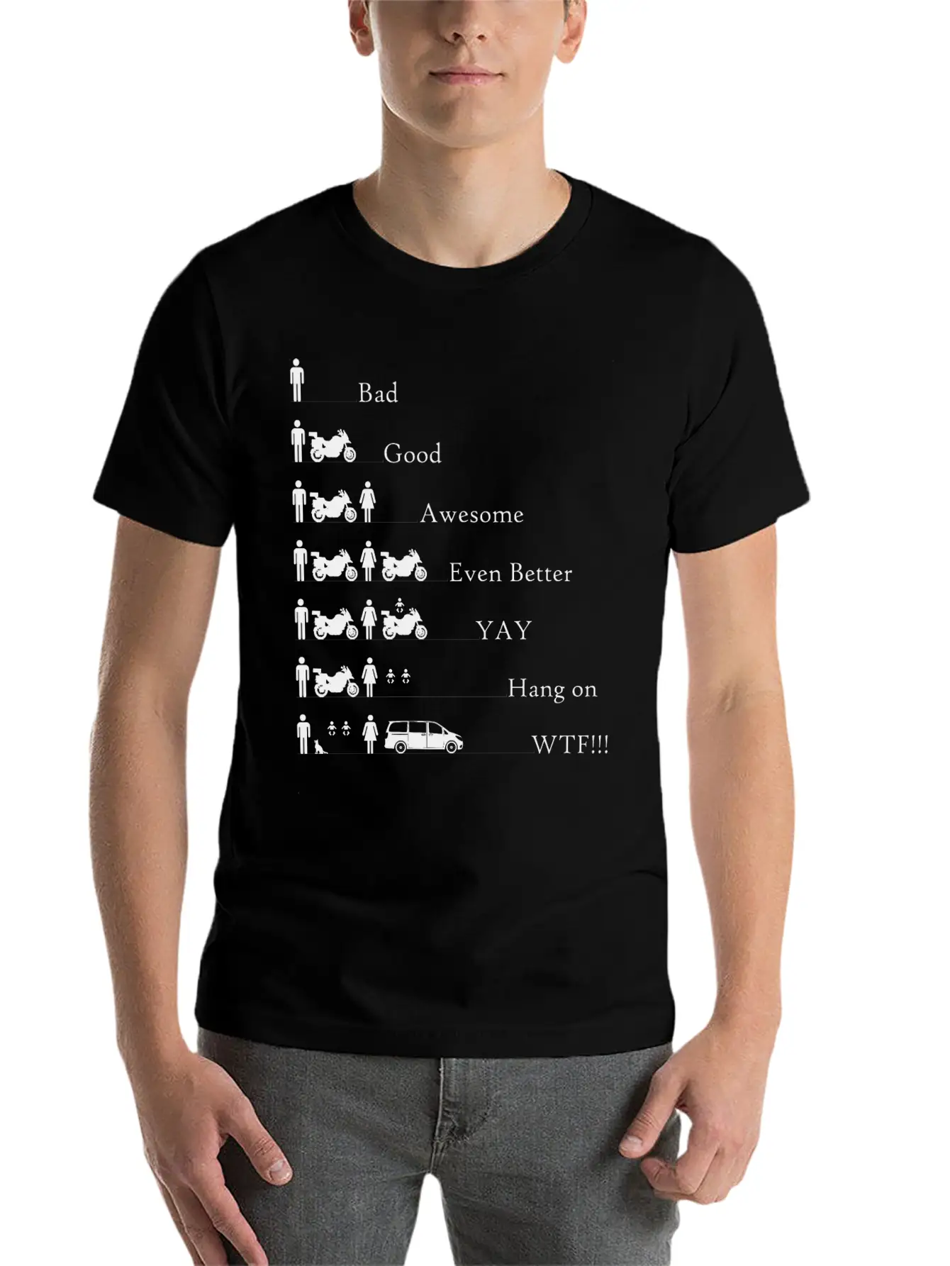Funny Motorcycle Apparel - Fear Of The Big Stylish Everyday T-Shirt – Unisex Basic Cotton Tee