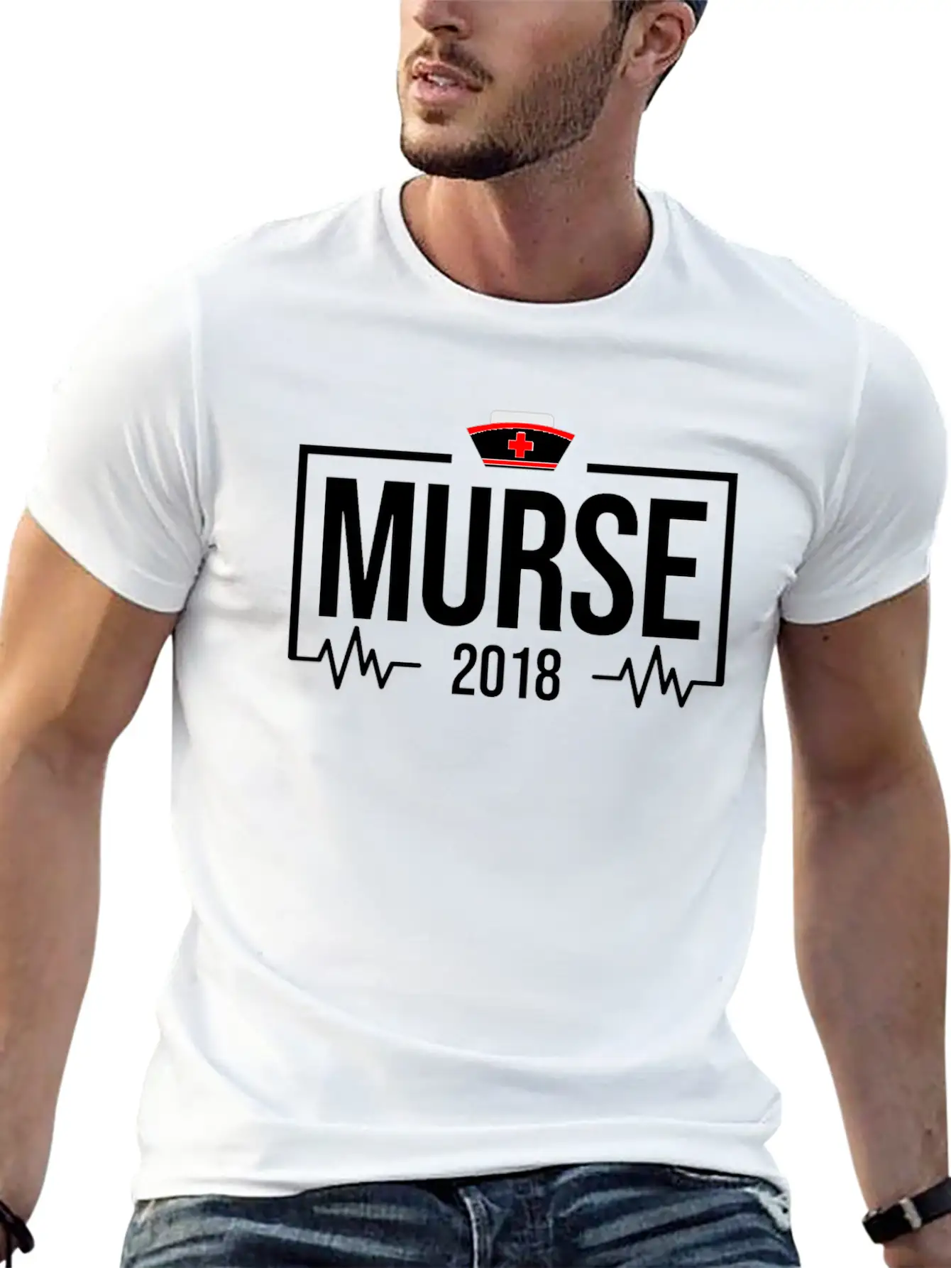 Funny Murse Male Nurse Hospital Medicine Gift Stylish Everyday T-Shirt – Unisex Basic Cotton Tee
