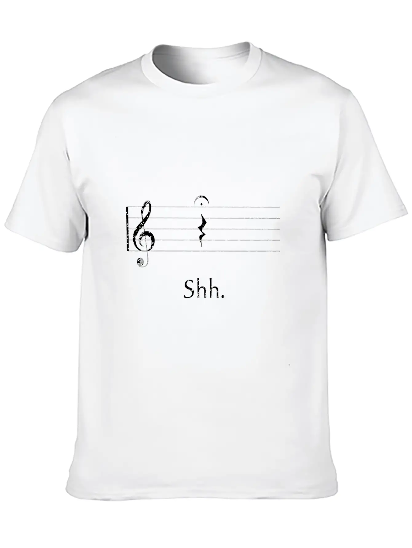Funny Music Shh Quarter Rest And Fermata Timeless Short Sleeve Tee – Comfy And Minimalist Design