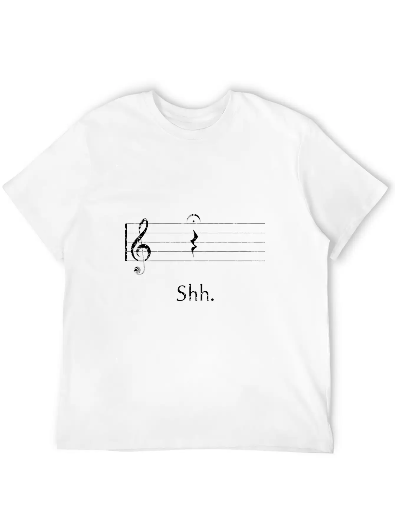 Funny Music Shh Quarter Rest And Fermata Timeless Short Sleeve Tee – Comfy And Minimalist Design