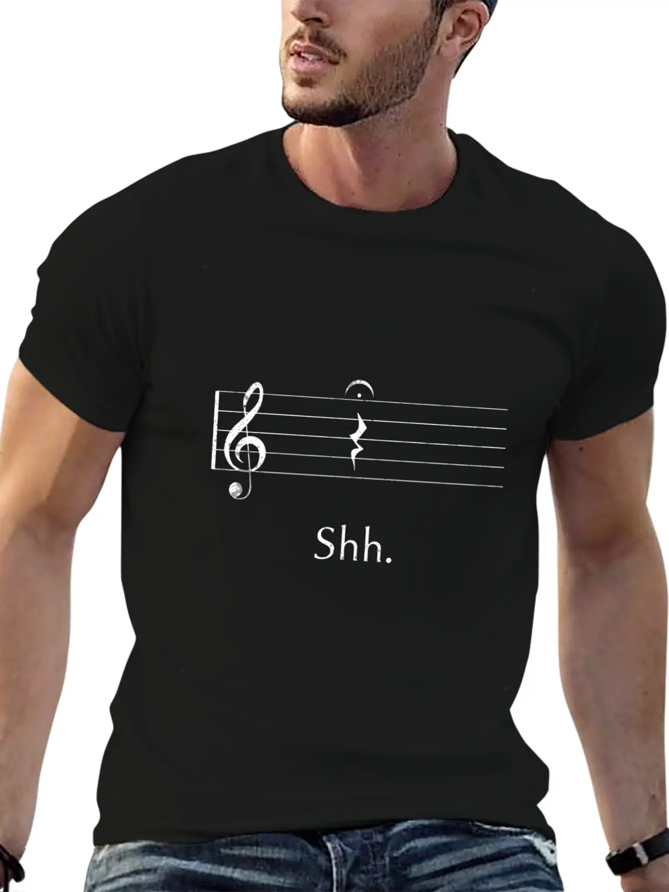 Funny Music Shh Quarter Rest And Fermata Timeless Short Sleeve Tee – Comfy And Minimalist Design