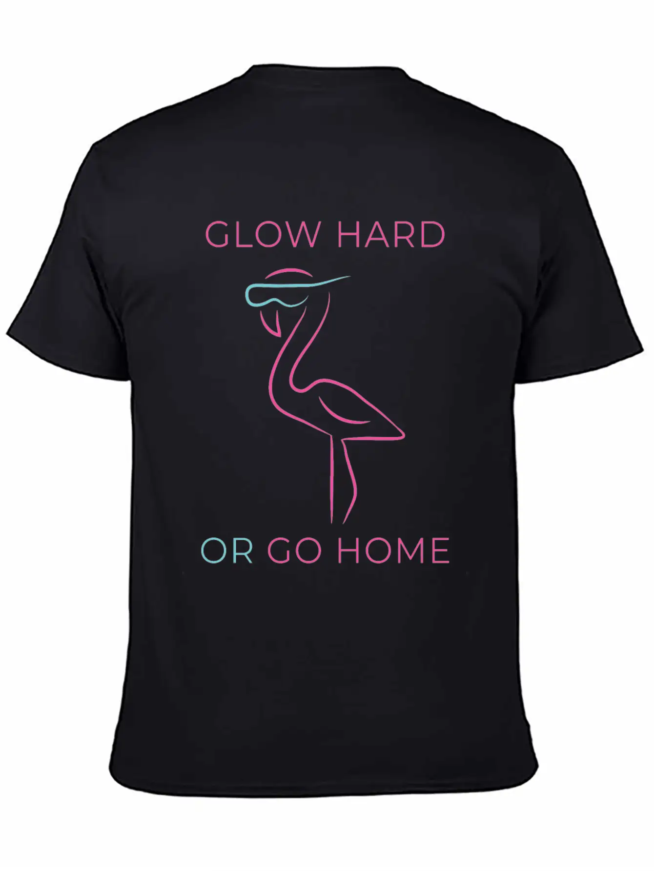 Funny Neon Flamingo Techno Rave EDM DJ Gift Music Essential Unisex Summer Tee – Soft Cotton Casual Fit