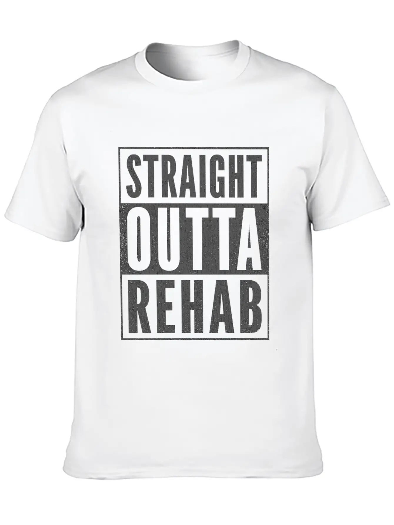 Funny Patient Get Well Gift Straight Outta Rehab Unisex Short Sleeve Soft Cotton T-Shirt – Casual Everyday Wear