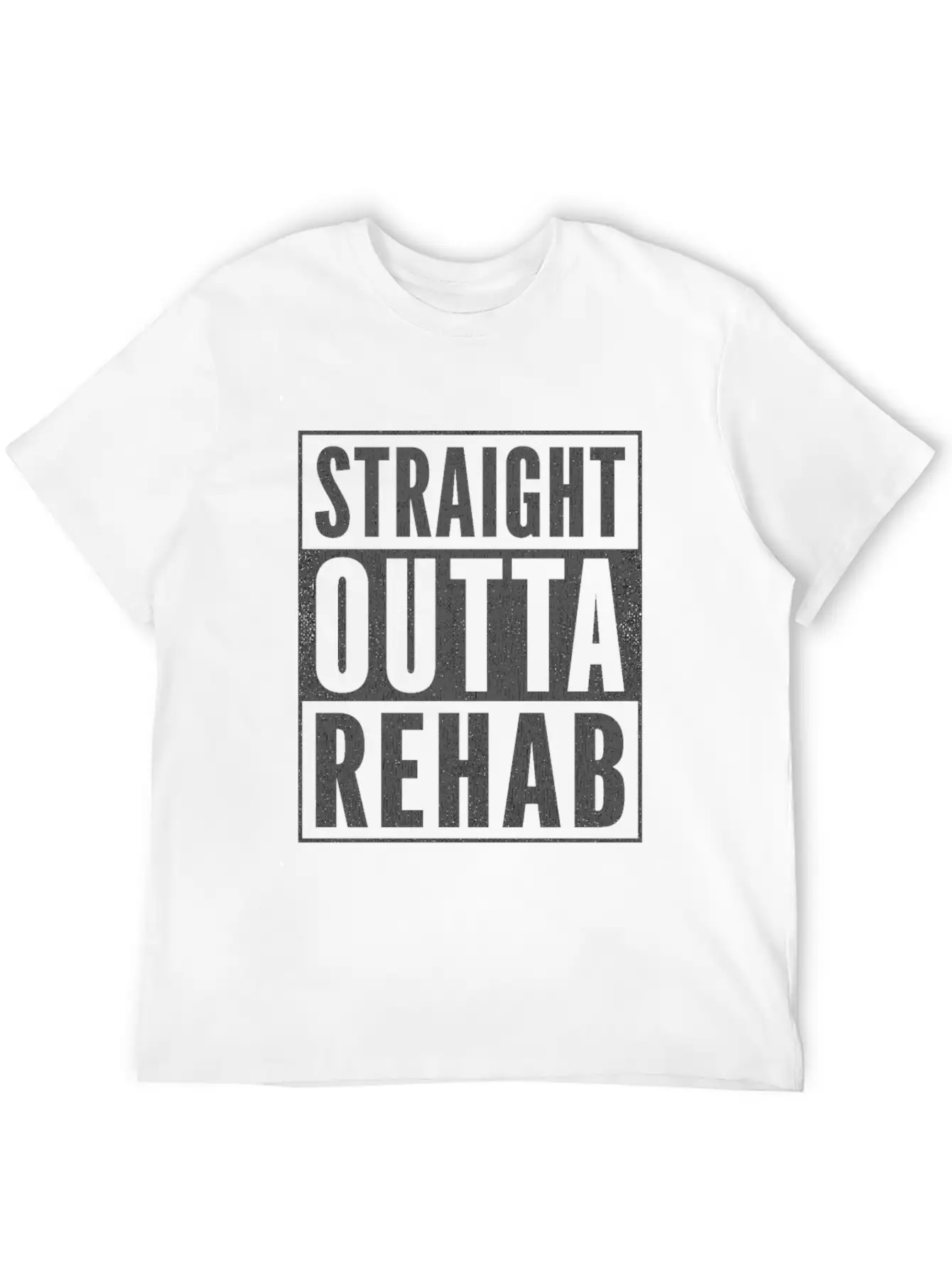 Funny Patient Get Well Gift Straight Outta Rehab Unisex Short Sleeve Soft Cotton T-Shirt – Casual Everyday Wear