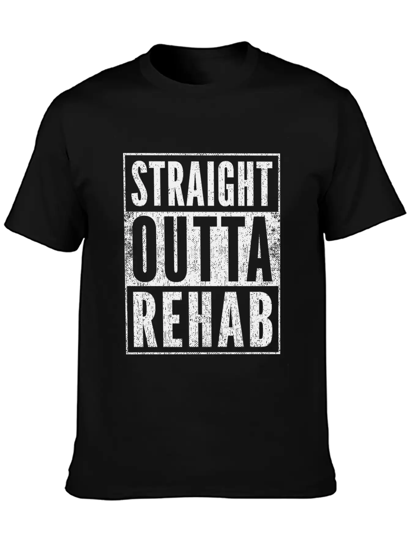 Funny Patient Get Well Gift Straight Outta Rehab Unisex Short Sleeve Soft Cotton T-Shirt – Casual Everyday Wear