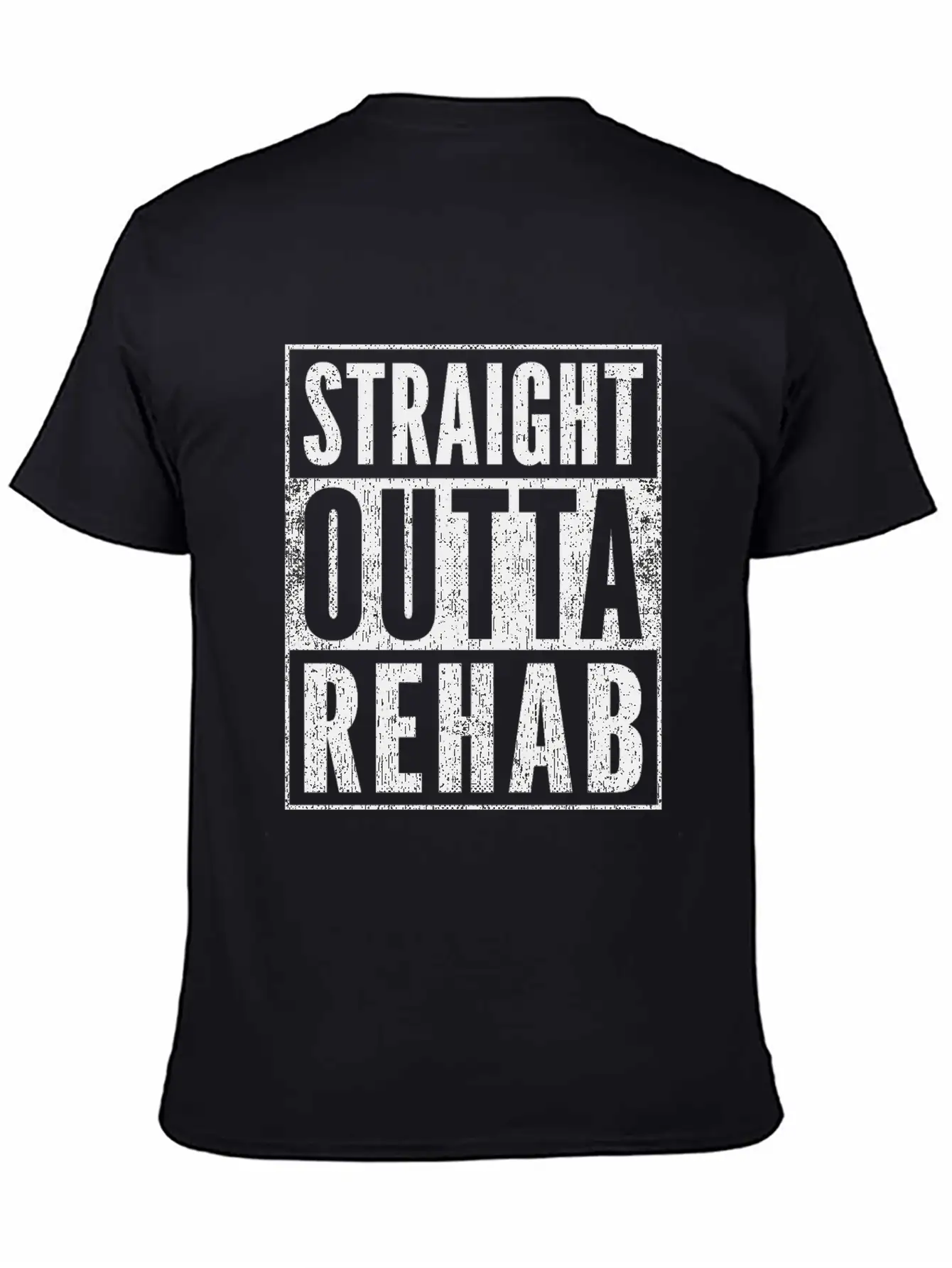 Funny Patient Get Well Gift Straight Outta Rehab Unisex Short Sleeve Soft Cotton T-Shirt – Casual Everyday Wear