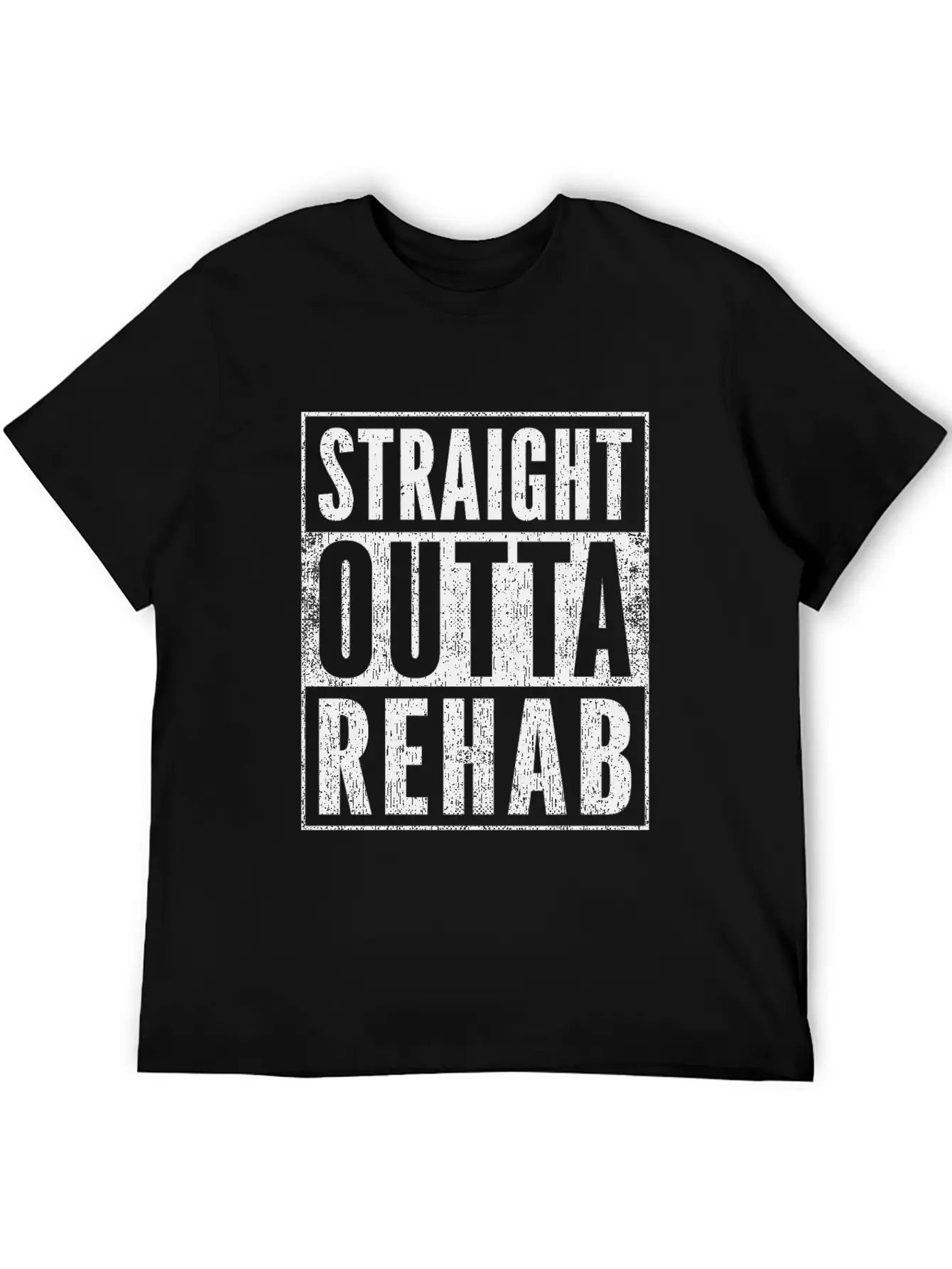 Funny Patient Get Well Gift Straight Outta Rehab Unisex Short Sleeve Soft Cotton T-Shirt – Casual Everyday Wear