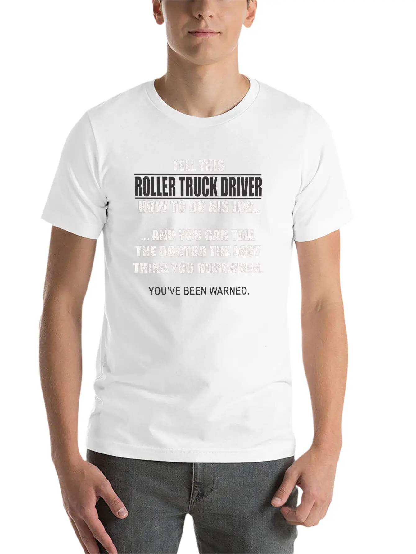 Funny Roller Truck Driver Unisex Short Sleeve Soft Cotton T-Shirt – Casual Everyday Wear