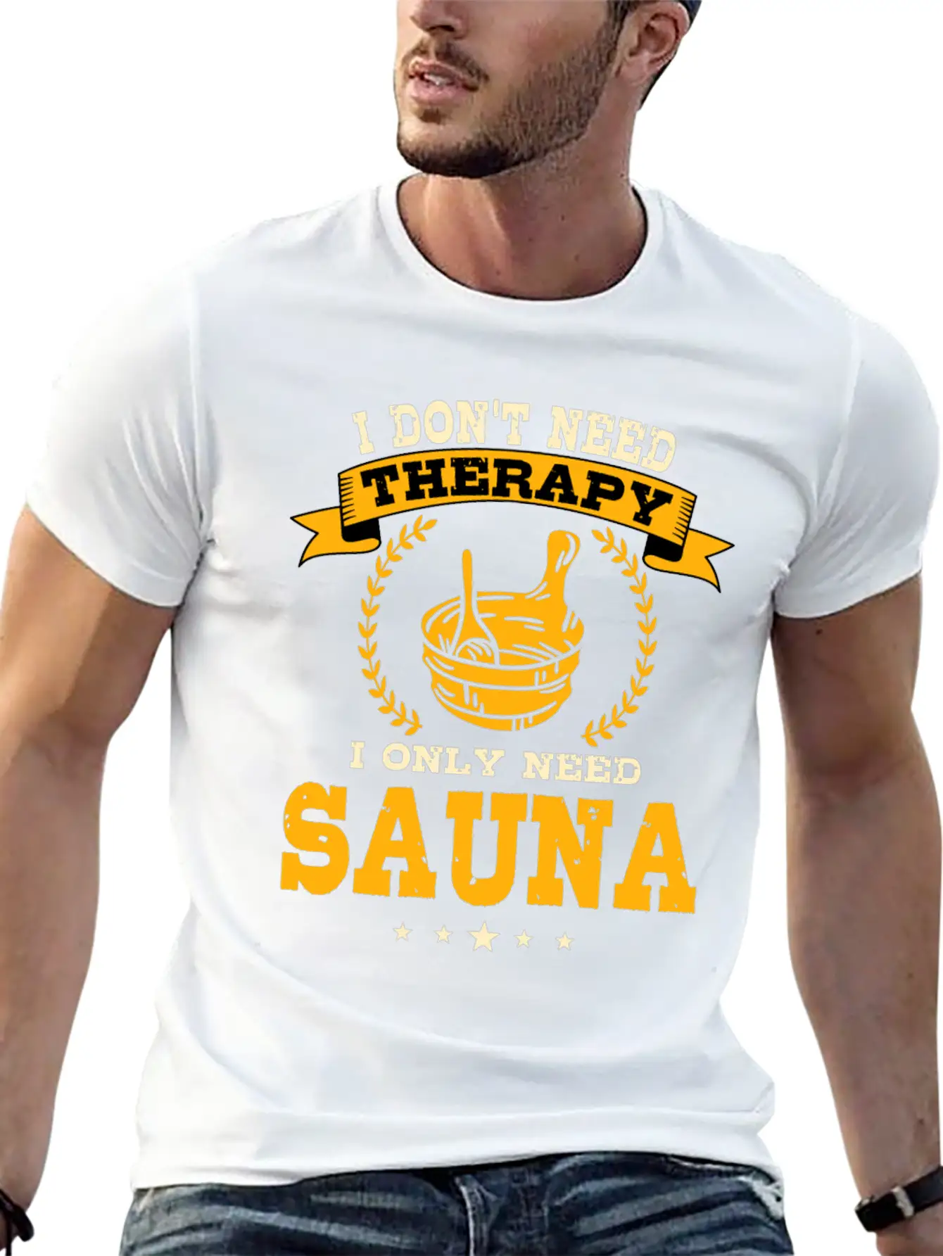 Funny Sauna Quote Unisex Short Sleeve Soft Cotton T-Shirt – Casual Everyday Wear