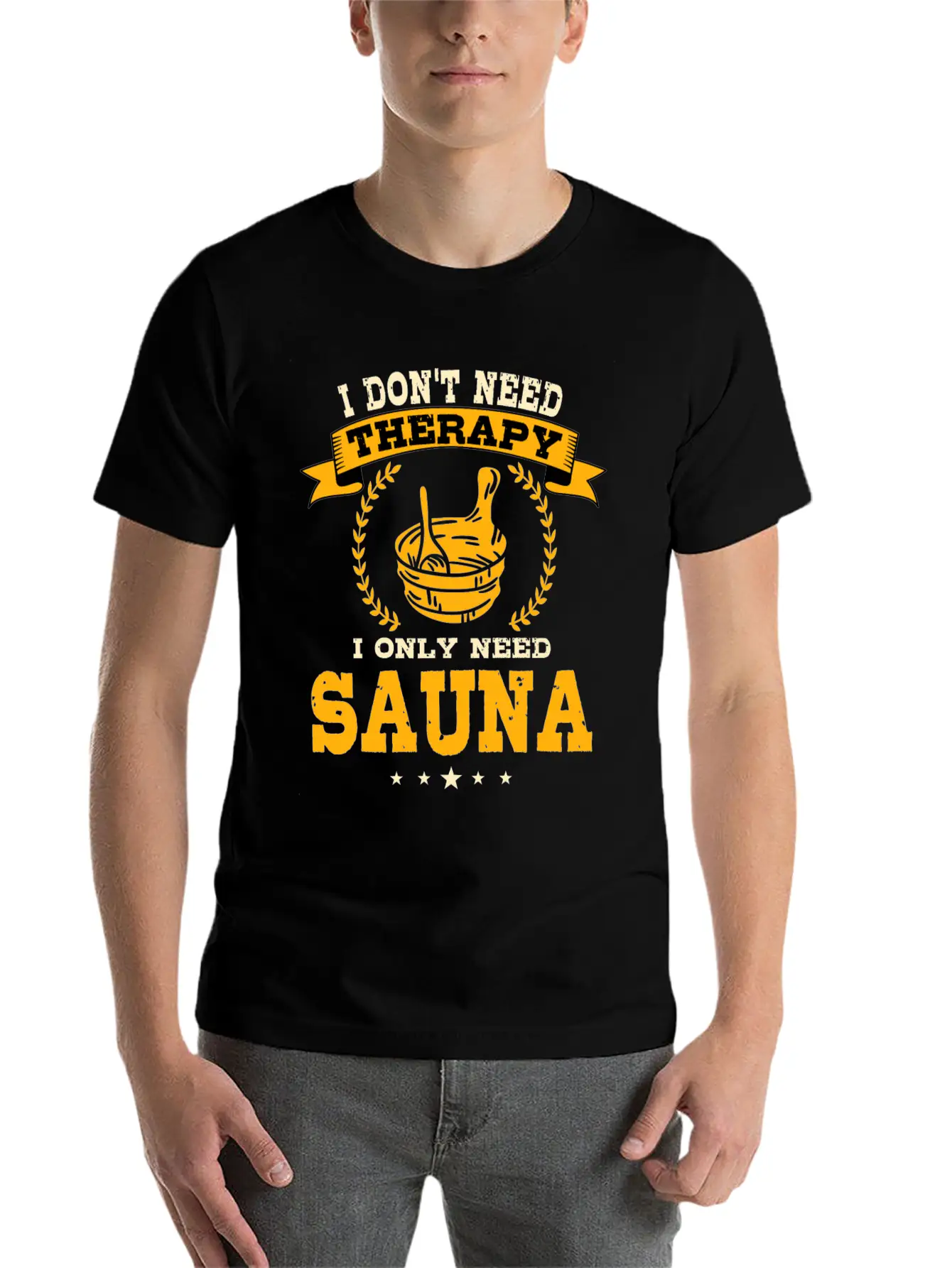Funny Sauna Quote Unisex Short Sleeve Soft Cotton T-Shirt – Casual Everyday Wear