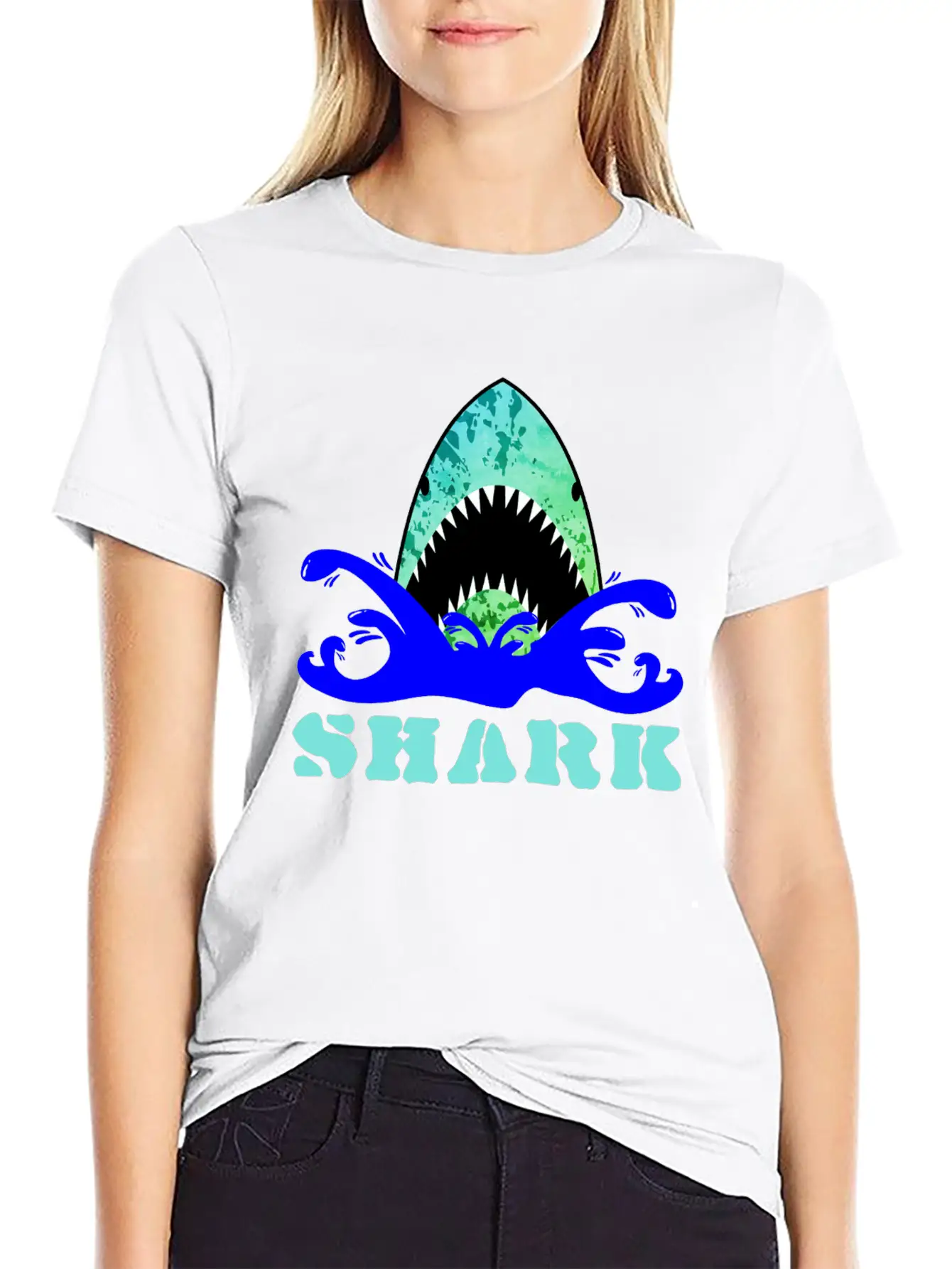 Funny Shark Comfortable Minimalist Graphic Tee – Summer Style Essential