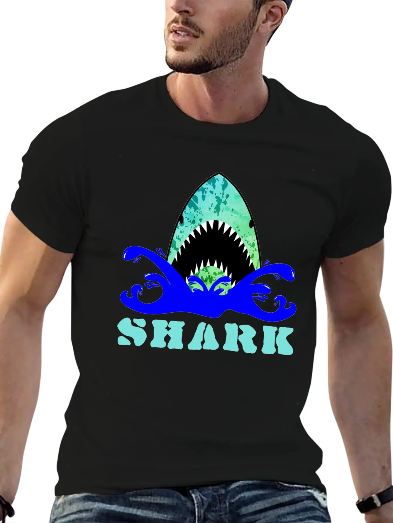 Funny Shark Comfortable Minimalist Graphic Tee – Summer Style Essential