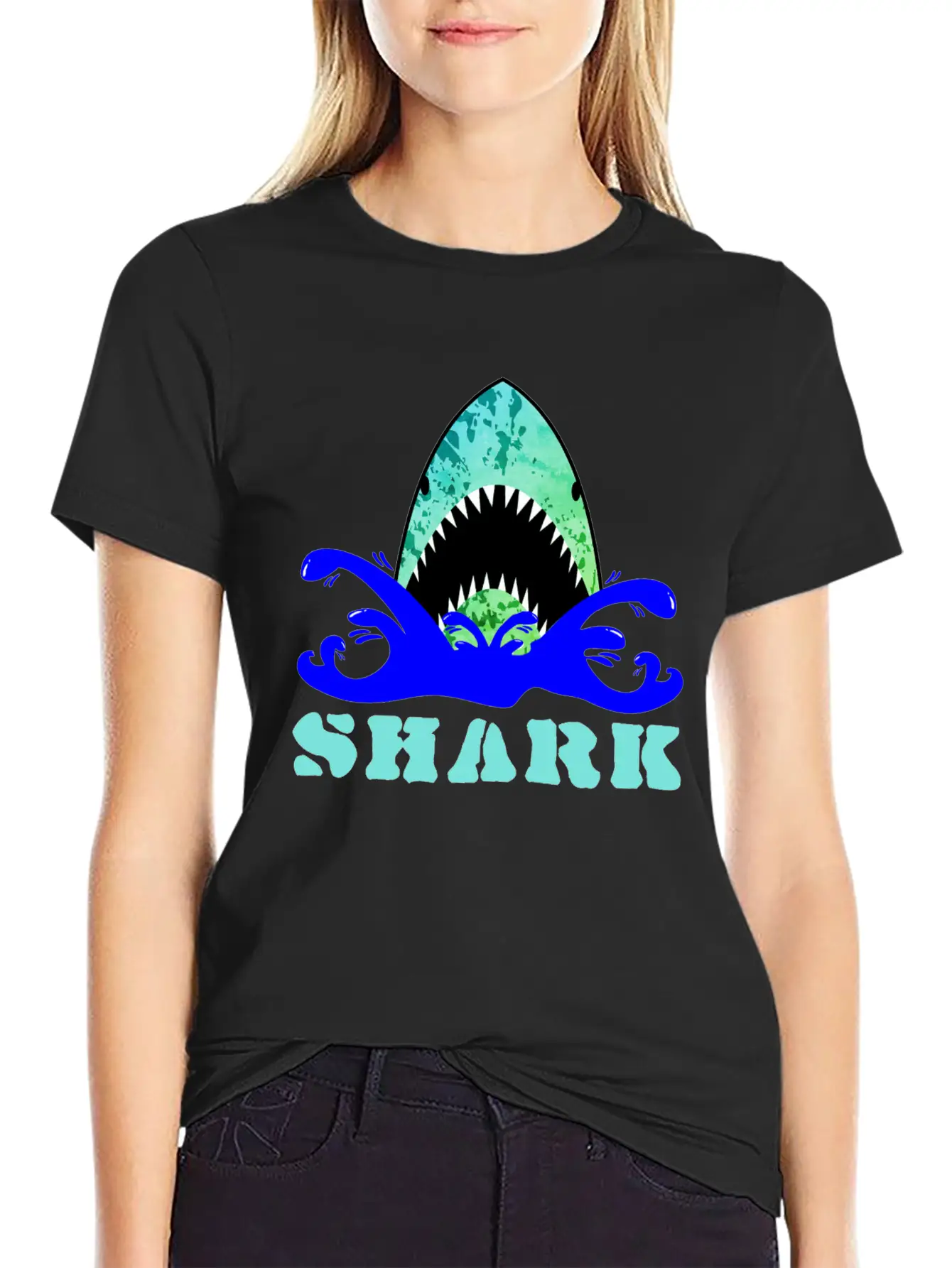 Funny Shark Comfortable Minimalist Graphic Tee – Summer Style Essential