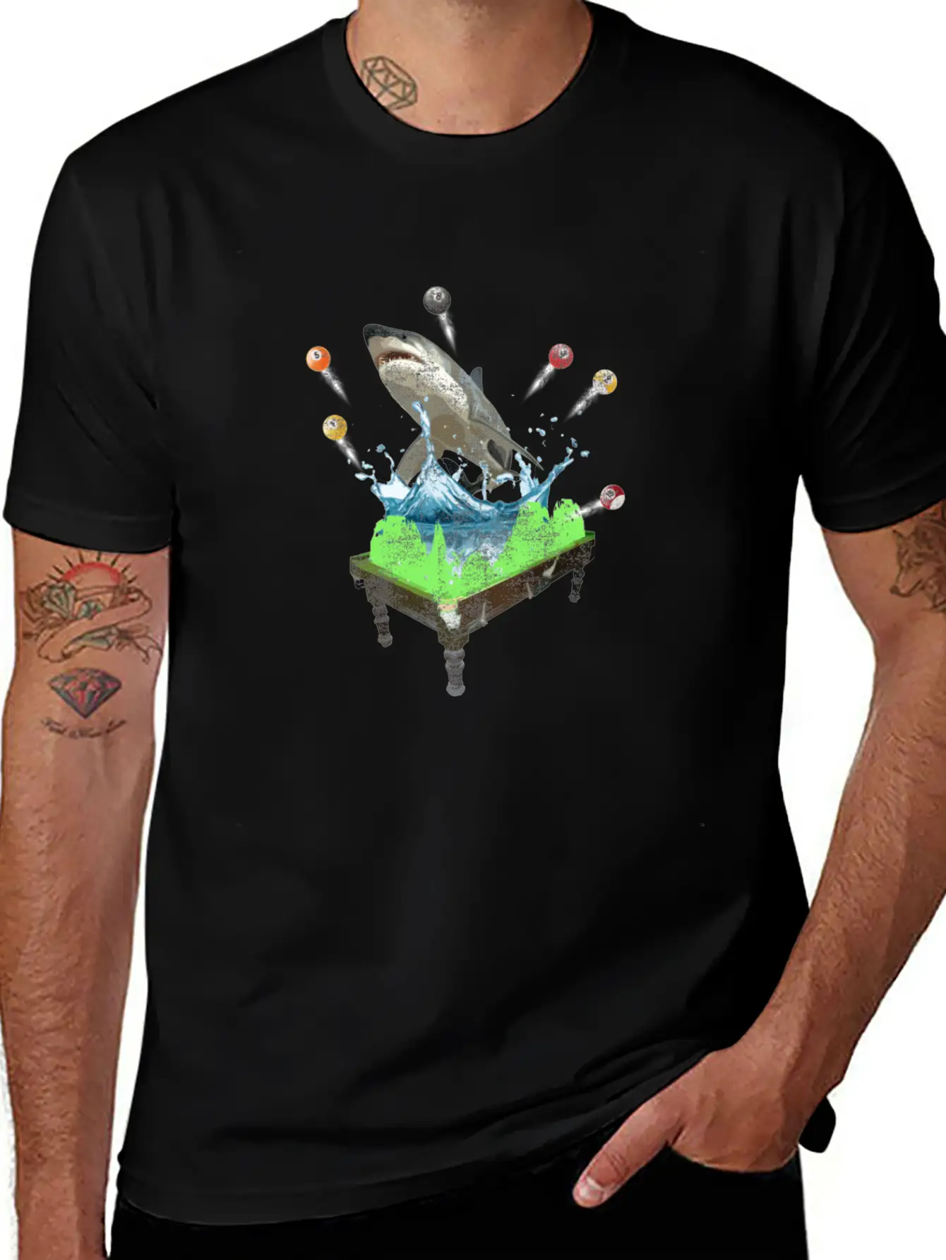 Funny Shark Pool Billiards Snooker Shirts Timeless Short Sleeve Tee – Comfy And Minimalist Design