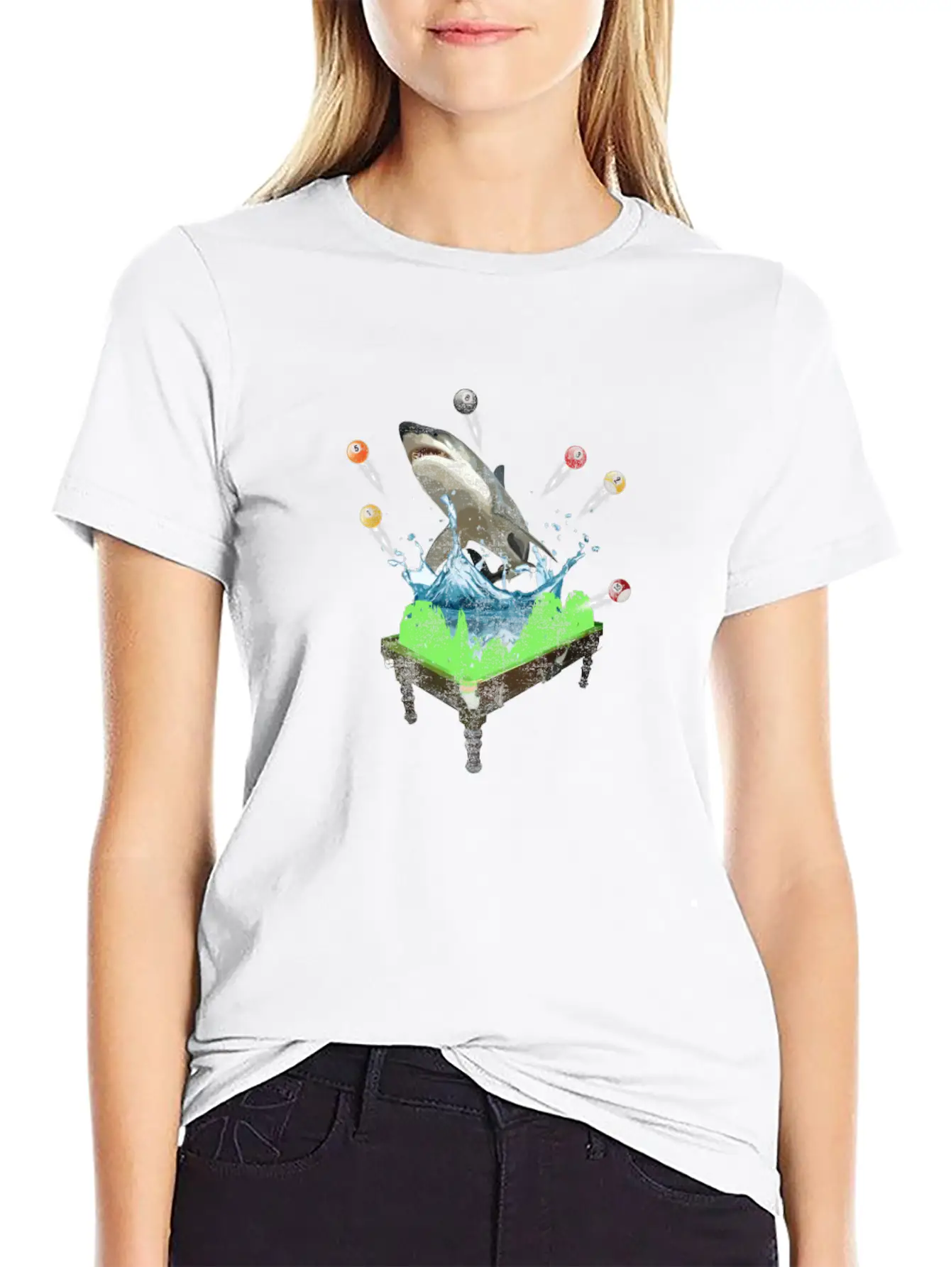 Funny Shark Pool Billiards Snooker Shirts Timeless Short Sleeve Tee – Comfy And Minimalist Design
