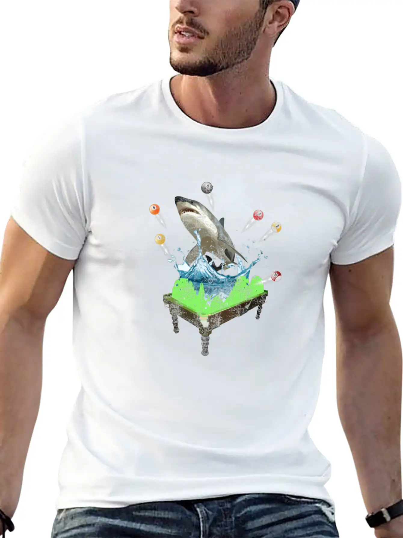 Funny Shark Pool Billiards Snooker Shirts Timeless Short Sleeve Tee – Comfy And Minimalist Design