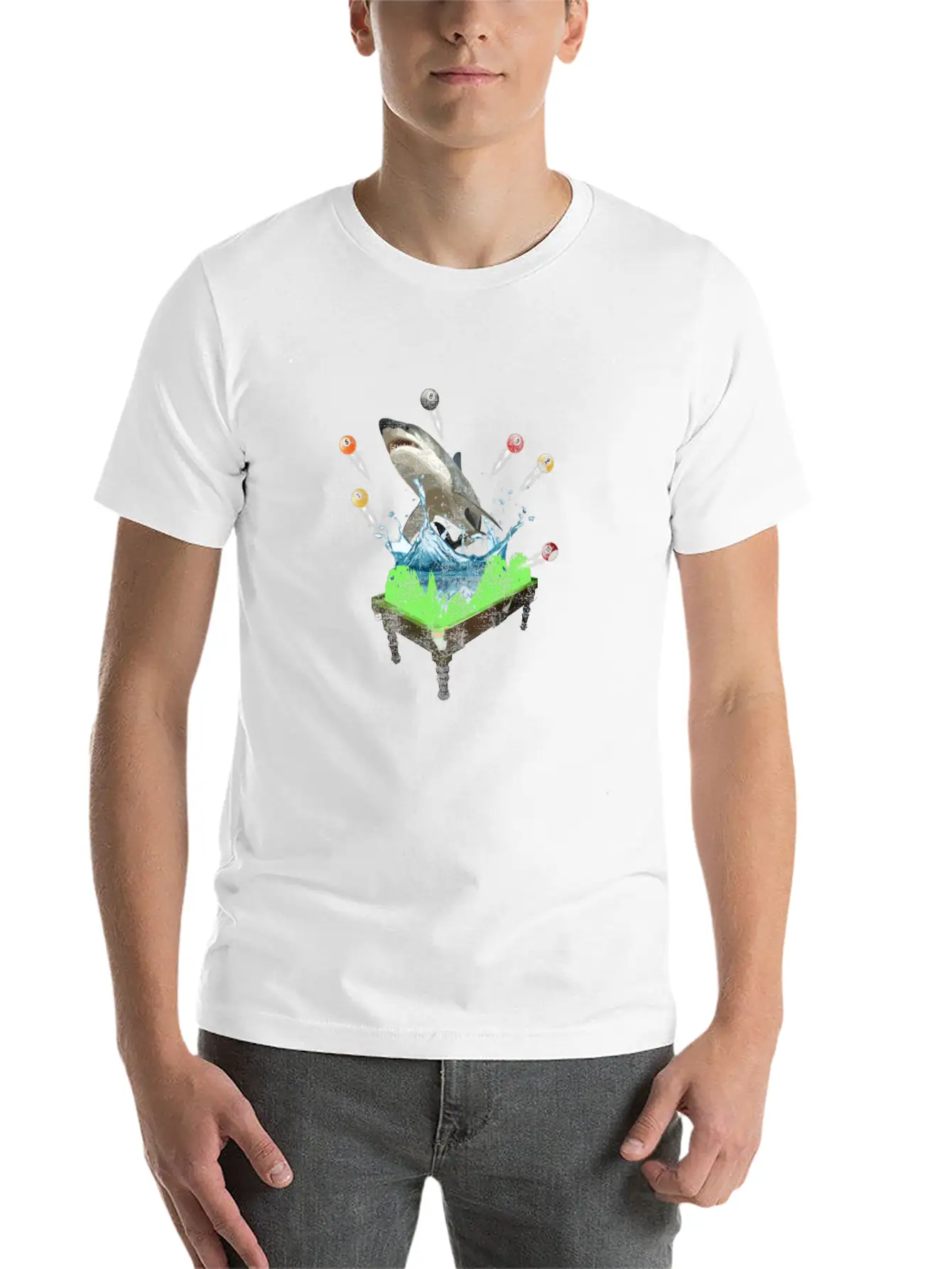Funny Shark Pool Billiards Snooker Shirts Timeless Short Sleeve Tee – Comfy And Minimalist Design