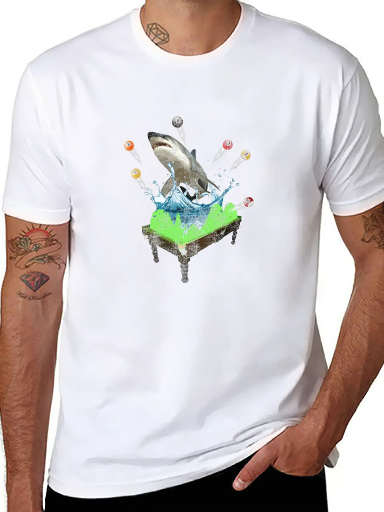 Funny Shark Pool Billiards Snooker Shirts Timeless Short Sleeve Tee – Comfy And Minimalist Design