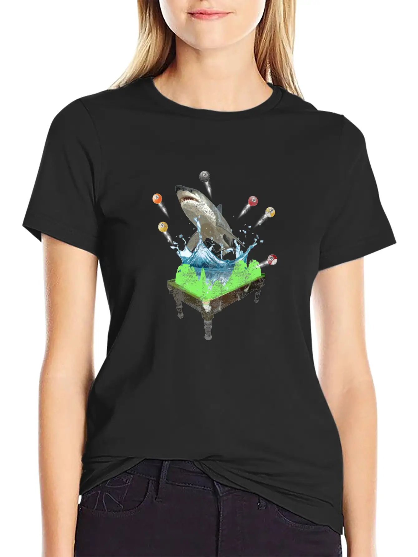Funny Shark Pool Billiards Snooker Shirts Timeless Short Sleeve Tee – Comfy And Minimalist Design