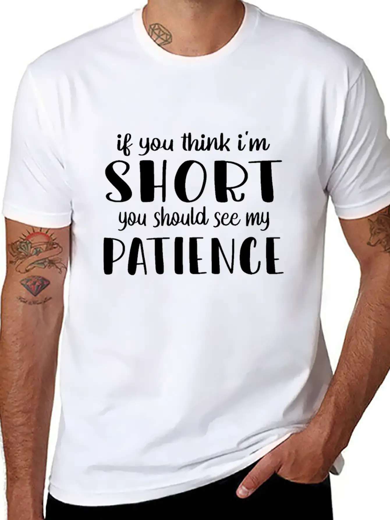 Funny Short Joke Quote If You Think Im Short You Timeless Short Sleeve Tee – Comfy And Minimalist Design