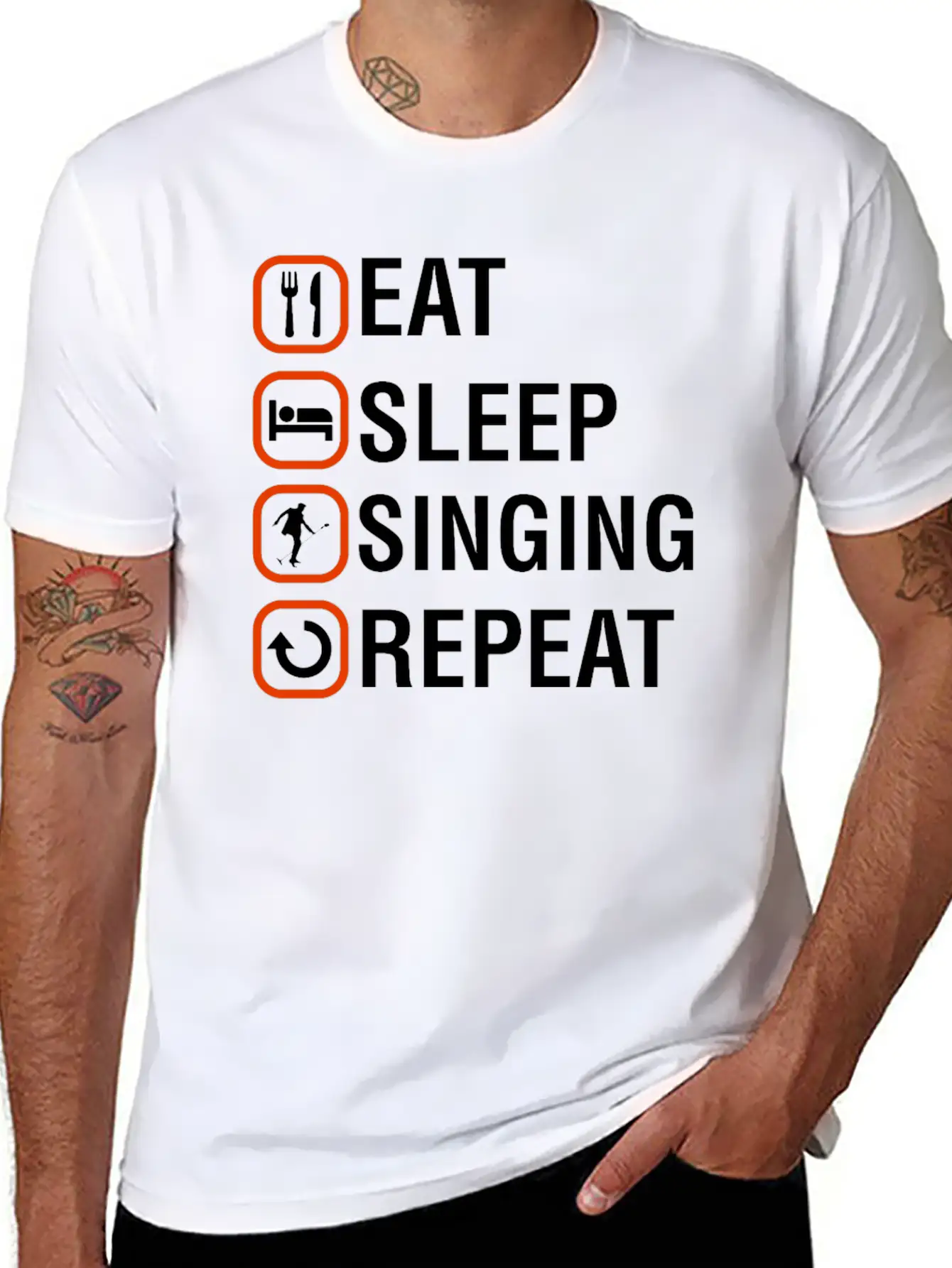 Funny Singing Anniversary Present Stylish Everyday T-Shirt – Unisex Basic Cotton Tee
