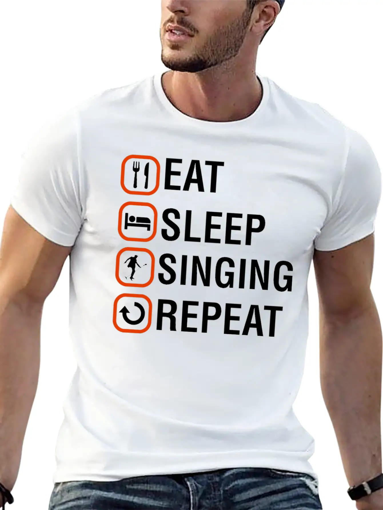 Funny Singing Anniversary Present Stylish Everyday T-Shirt – Unisex Basic Cotton Tee