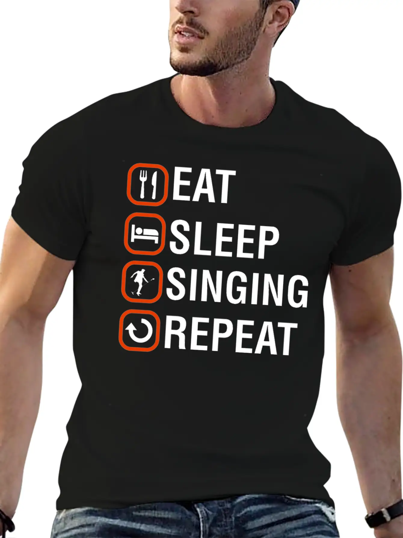 Funny Singing Anniversary Present Stylish Everyday T-Shirt – Unisex Basic Cotton Tee