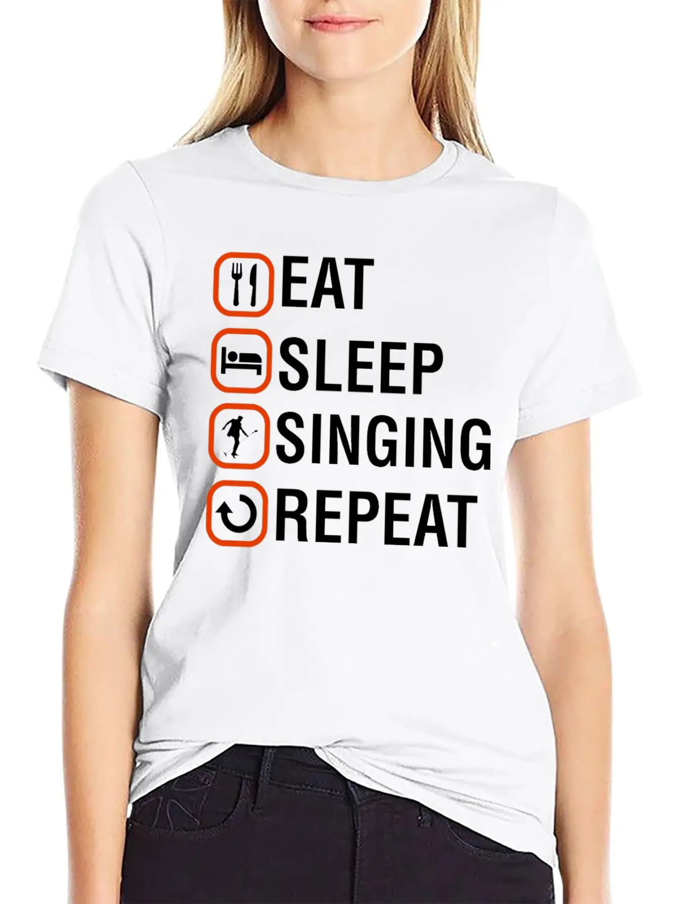 Funny Singing Anniversary Present Stylish Everyday T-Shirt – Unisex Basic Cotton Tee
