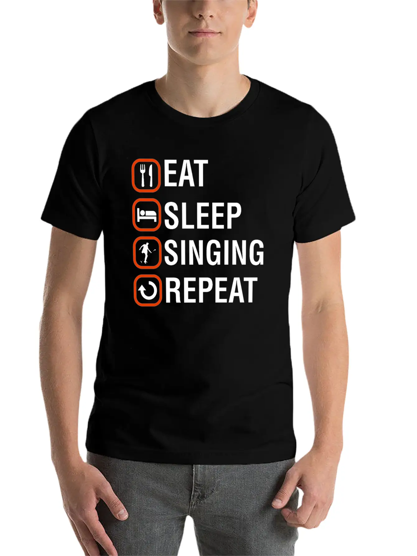 Funny Singing Anniversary Present Stylish Everyday T-Shirt – Unisex Basic Cotton Tee