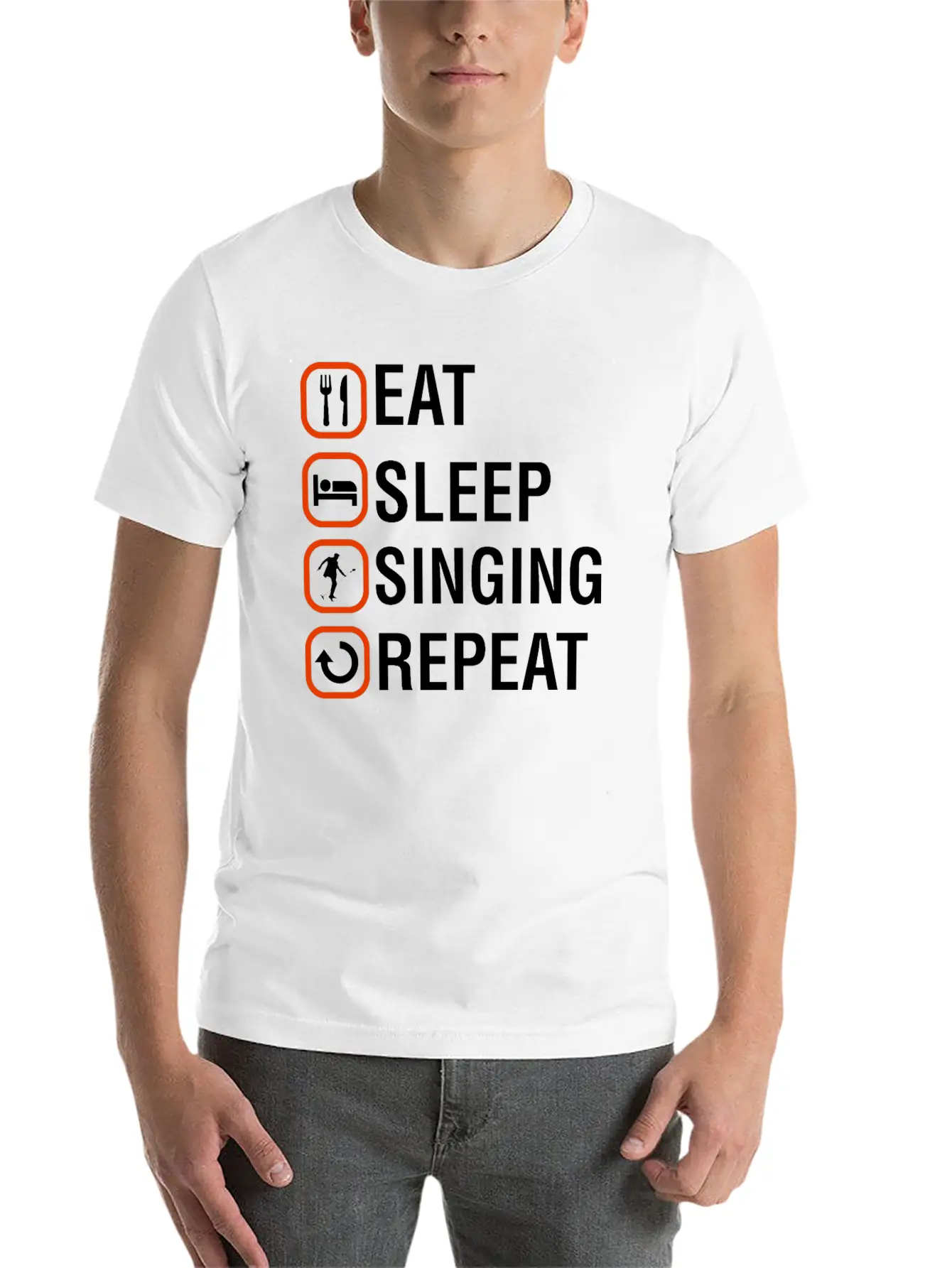 Funny Singing Anniversary Present Stylish Everyday T-Shirt – Unisex Basic Cotton Tee