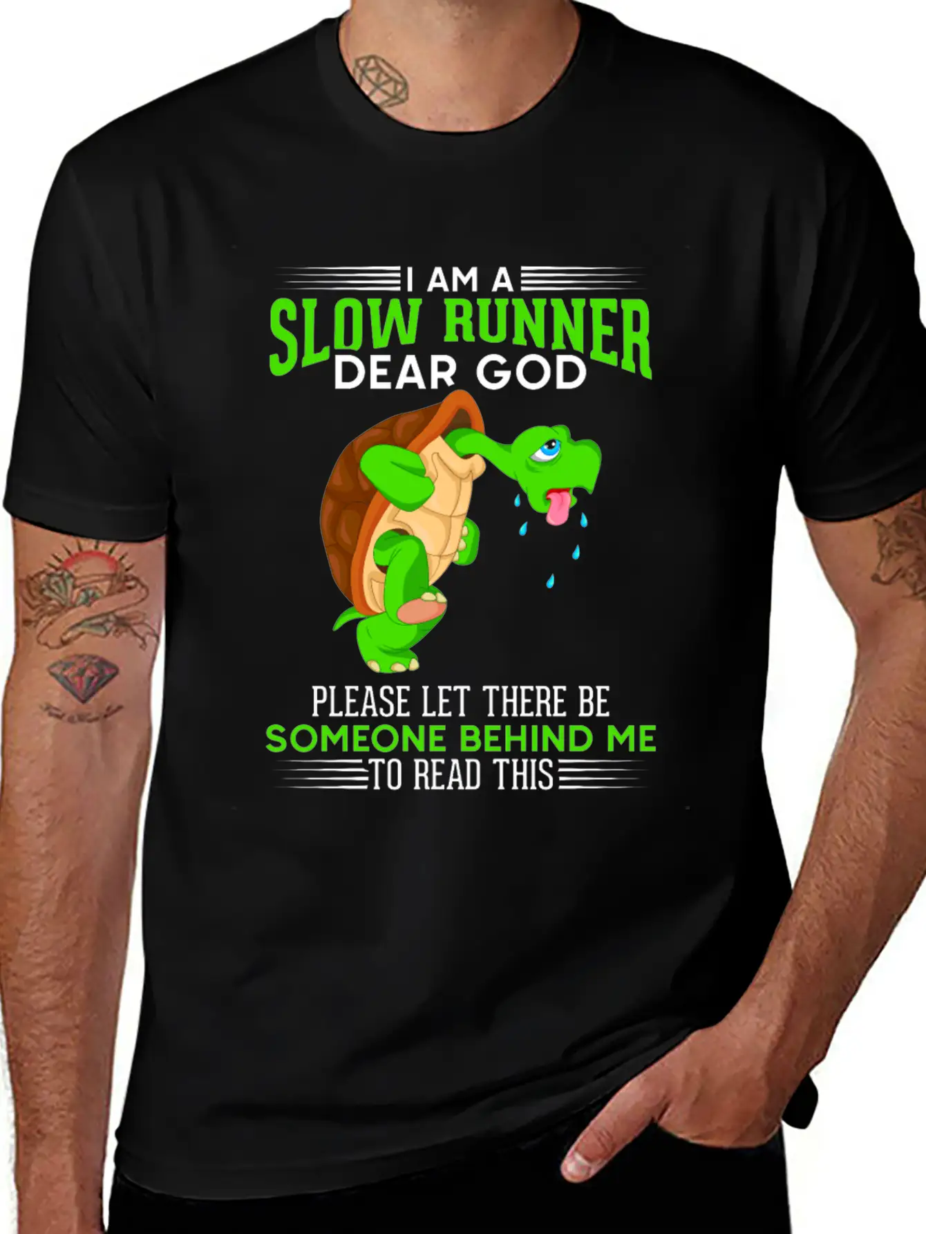 Funny Slow Running Turtle Runner Marathon Humor Basic Graphic T-Shirt – Daily Comfort In Soft Cotton