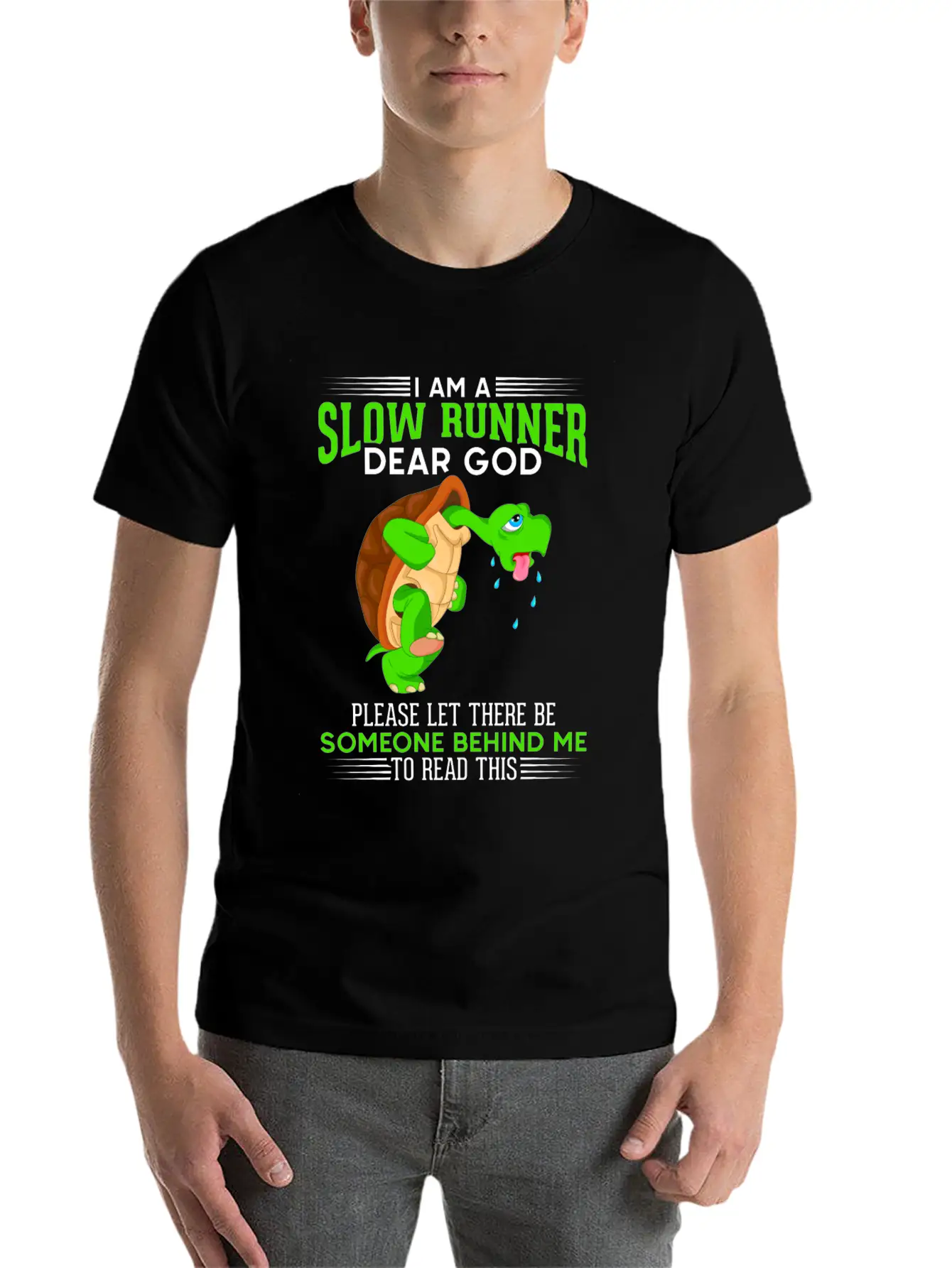 Funny Slow Running Turtle Runner Marathon Humor Basic Graphic T-Shirt – Daily Comfort In Soft Cotton