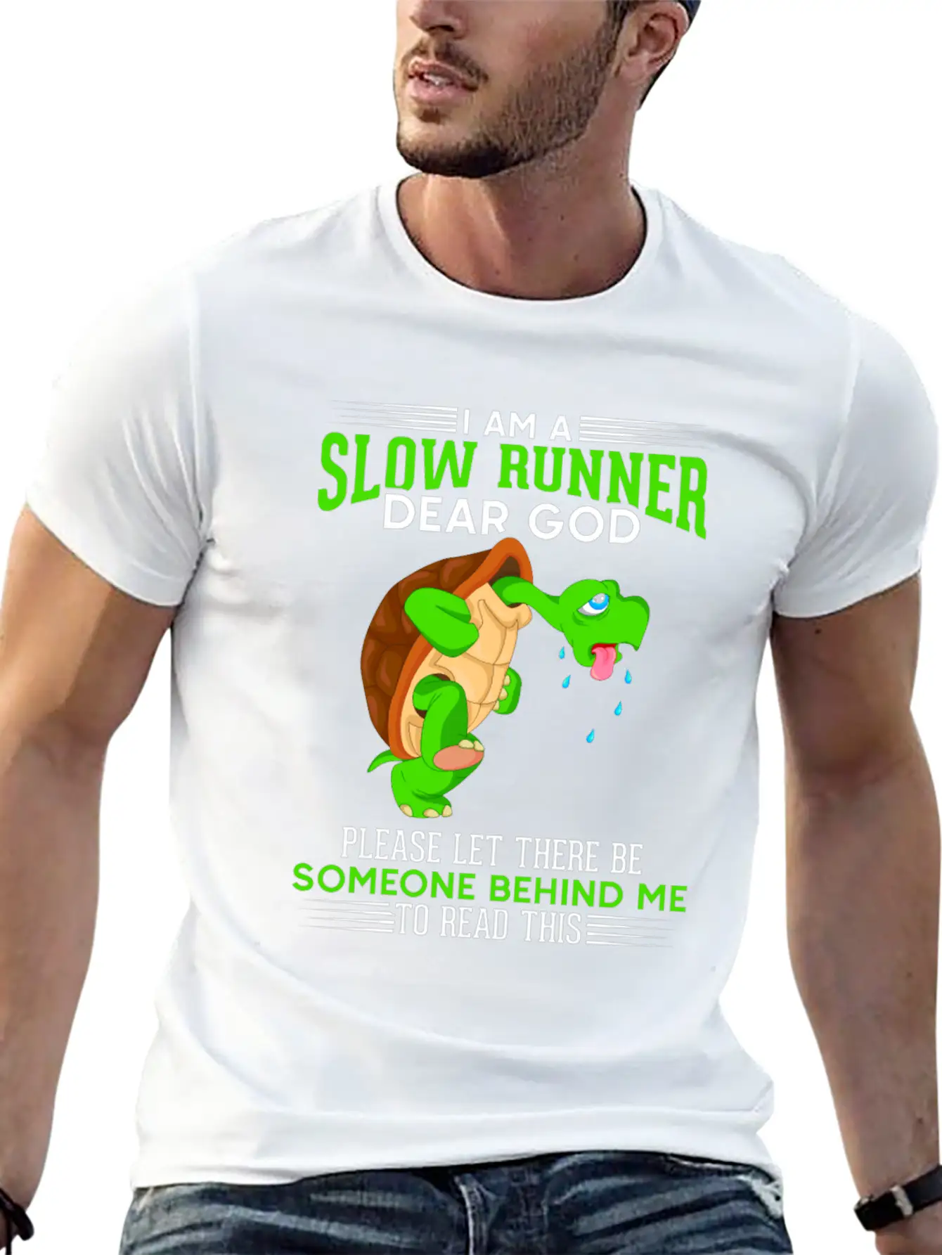 Funny Slow Running Turtle Runner Marathon Humor Basic Graphic T-Shirt – Daily Comfort In Soft Cotton