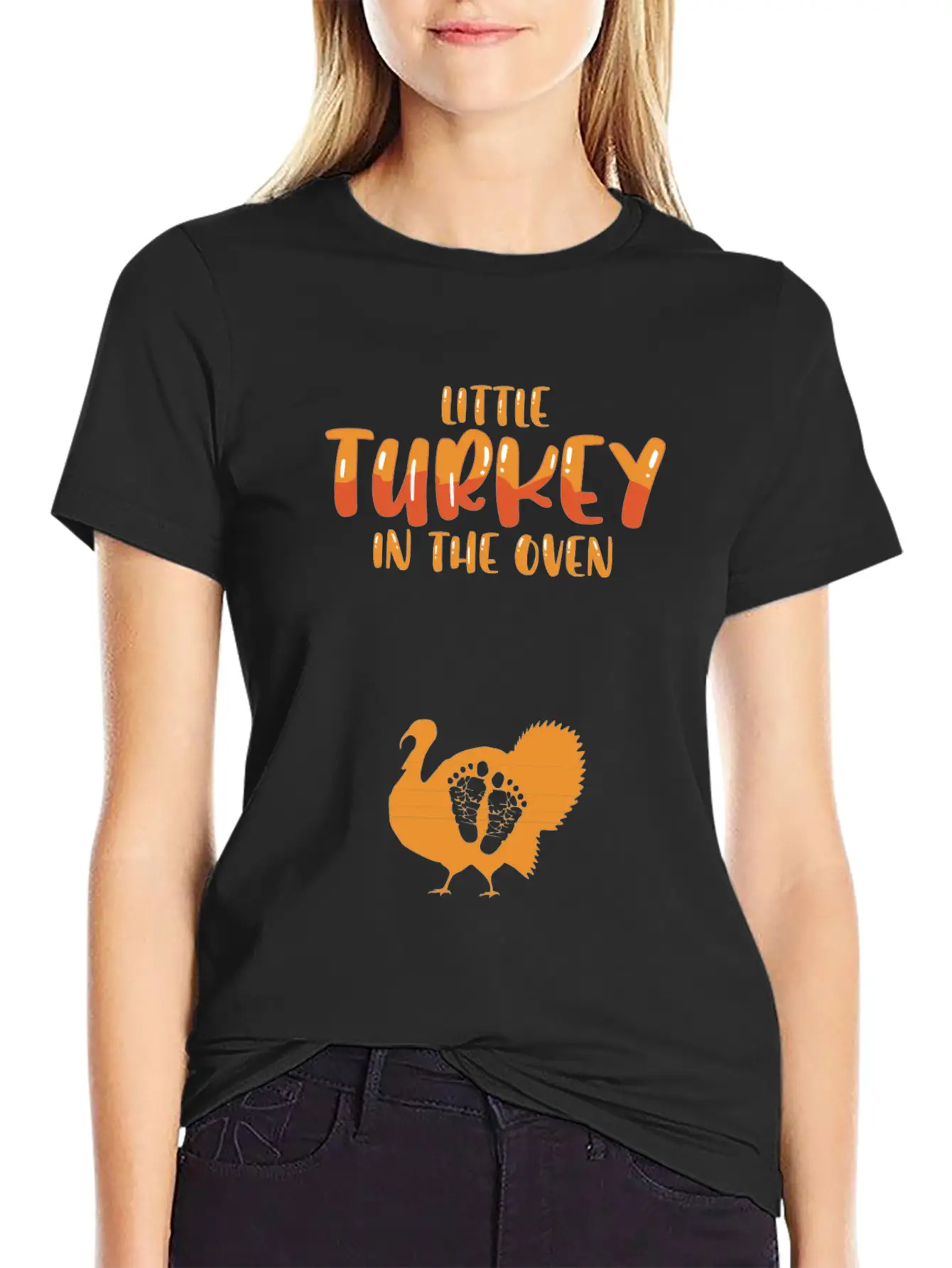 Funny Thanksgiving Pregnancy Announcement Turkey Unisex Casual T-Shirt – Clean Design For Daily Comfort