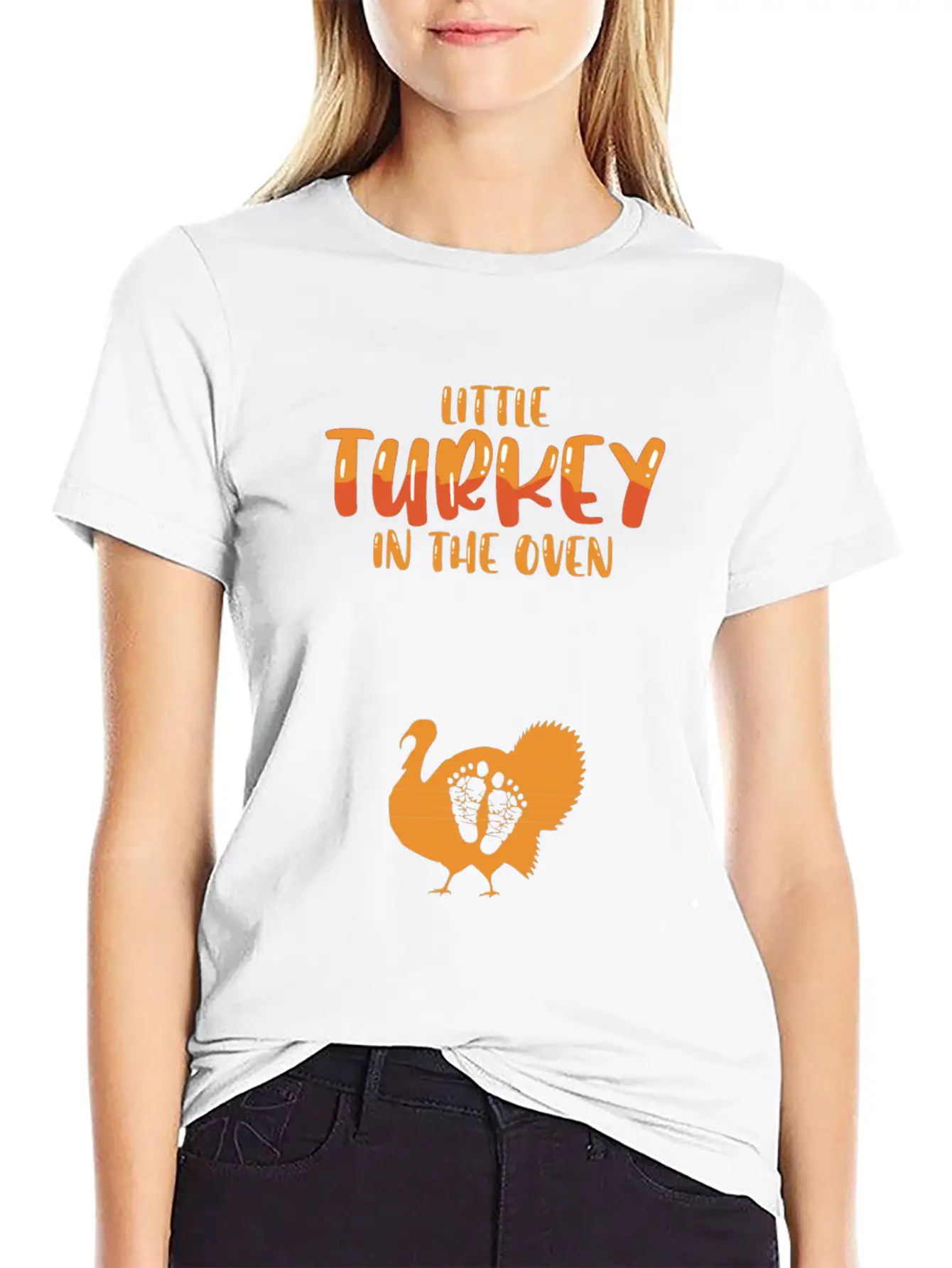 Funny Thanksgiving Pregnancy Announcement Turkey Unisex Casual T-Shirt – Clean Design For Daily Comfort