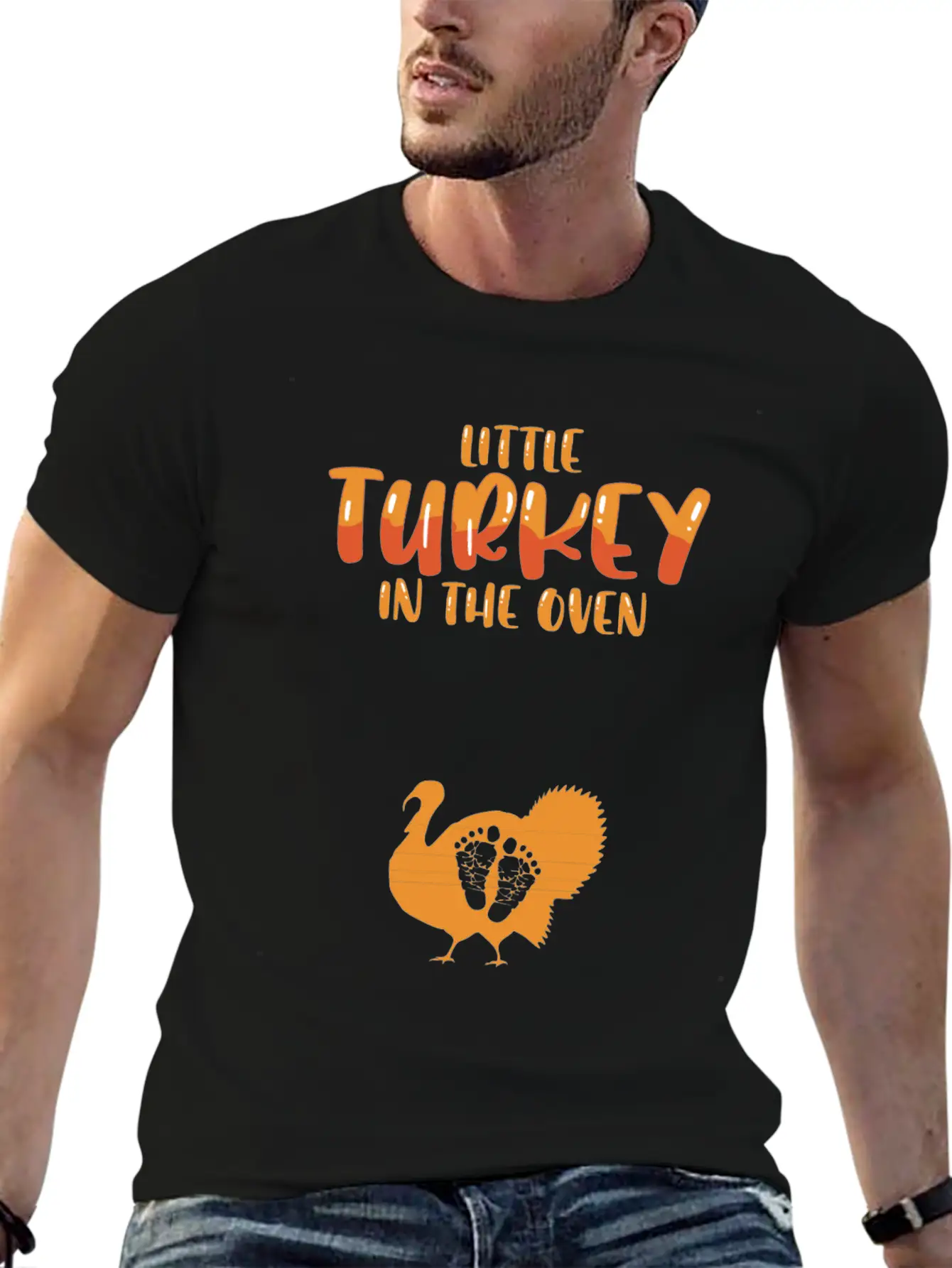 Funny Thanksgiving Pregnancy Announcement Turkey Unisex Casual T-Shirt – Clean Design For Daily Comfort