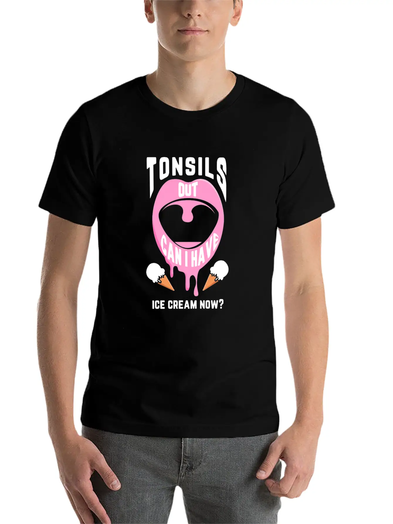 Funny Tonsil Removal Surgery Ice Cream Get Well Recovery 1 Timeless Short Sleeve Tee – Comfy And Minimalist Design