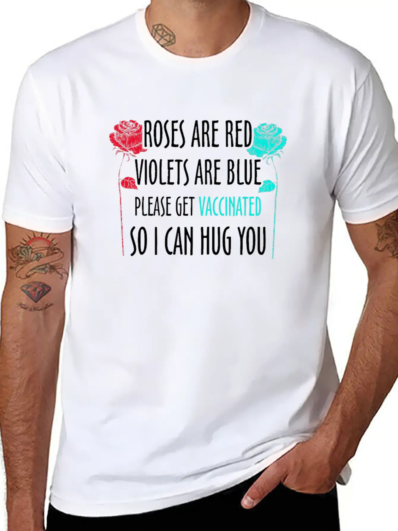 Funny Valentines Roses Are Red Violets Are Blue Va Unisex Short Sleeve Soft Cotton T-Shirt – Casual Everyday Wear
