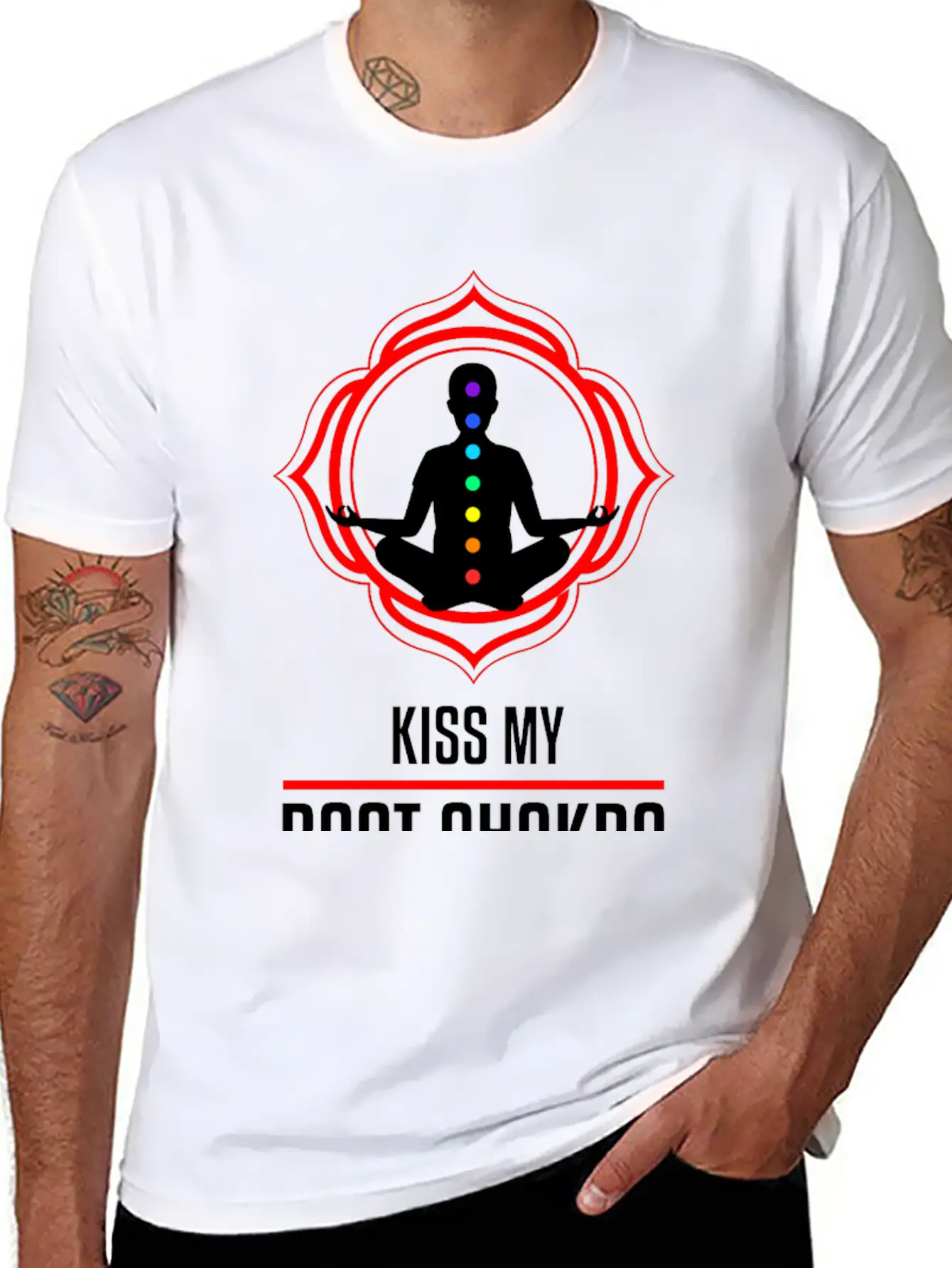 Funny Zen Yoga Lover Kiss My Root Chakra Yogi Gift Basic Graphic T-Shirt – Daily Comfort In Soft Cotton