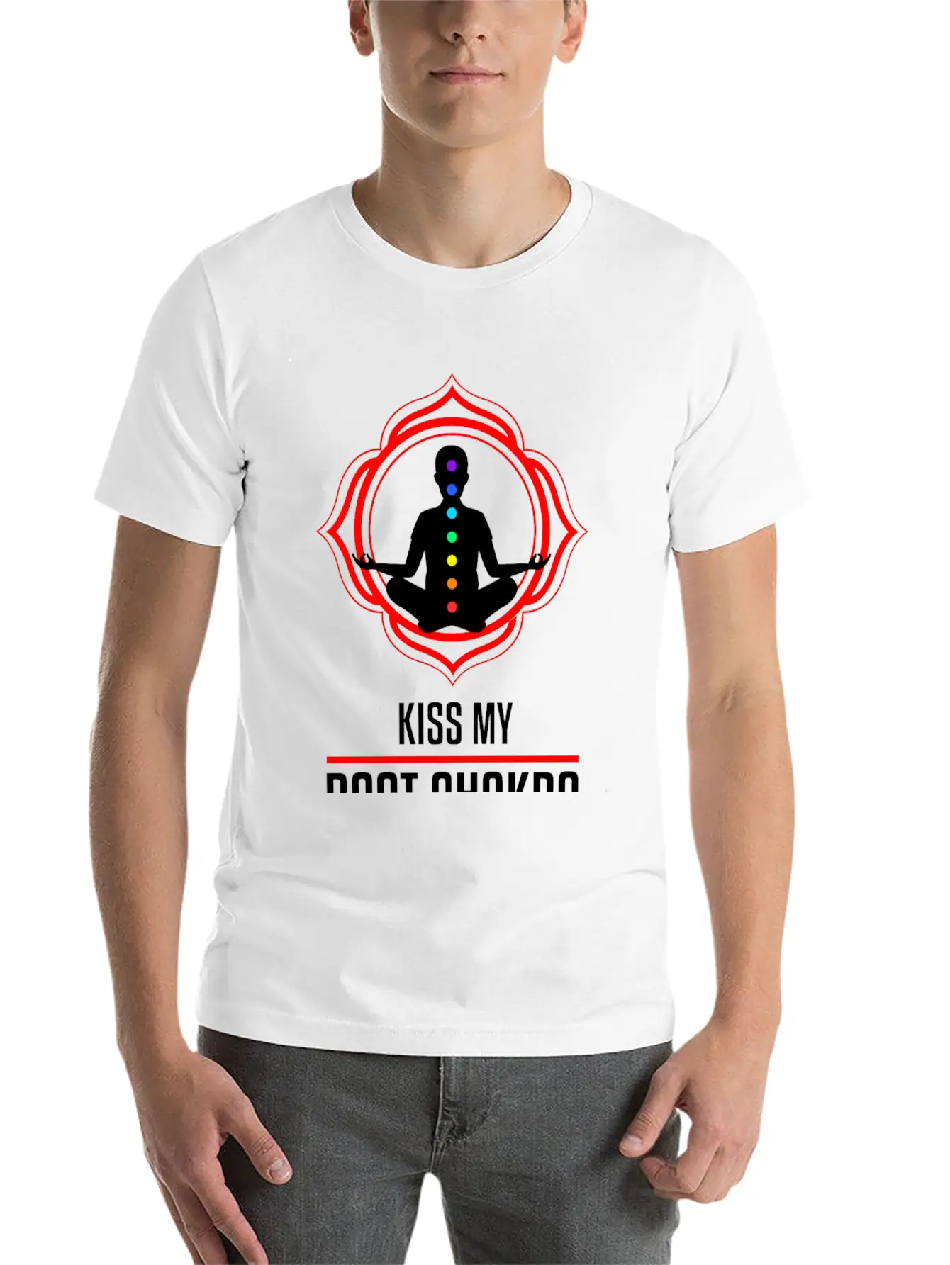 Funny Zen Yoga Lover Kiss My Root Chakra Yogi Gift Basic Graphic T-Shirt – Daily Comfort In Soft Cotton