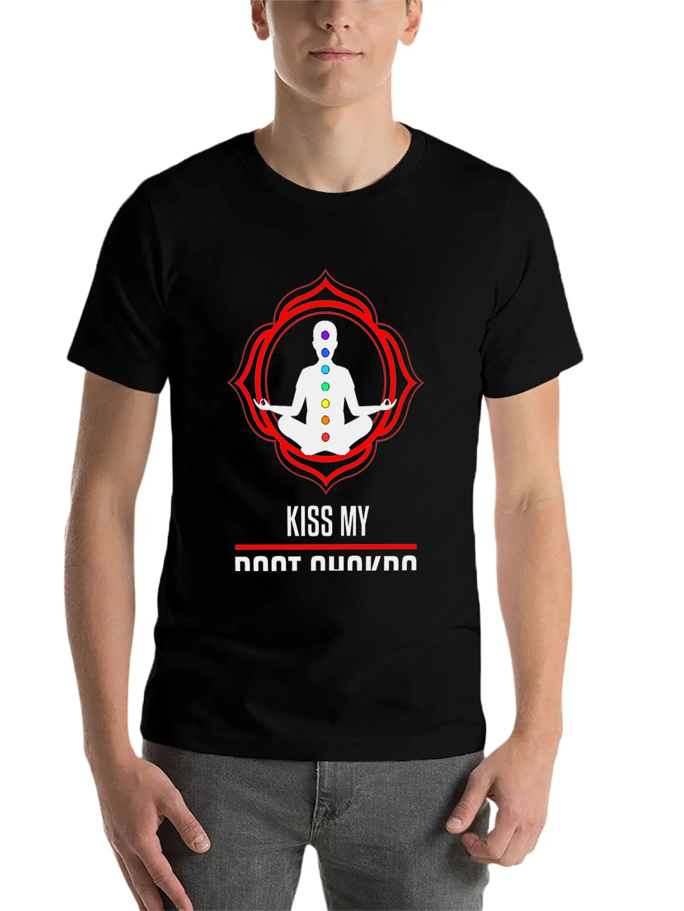 Funny Zen Yoga Lover Kiss My Root Chakra Yogi Gift Basic Graphic T-Shirt – Daily Comfort In Soft Cotton