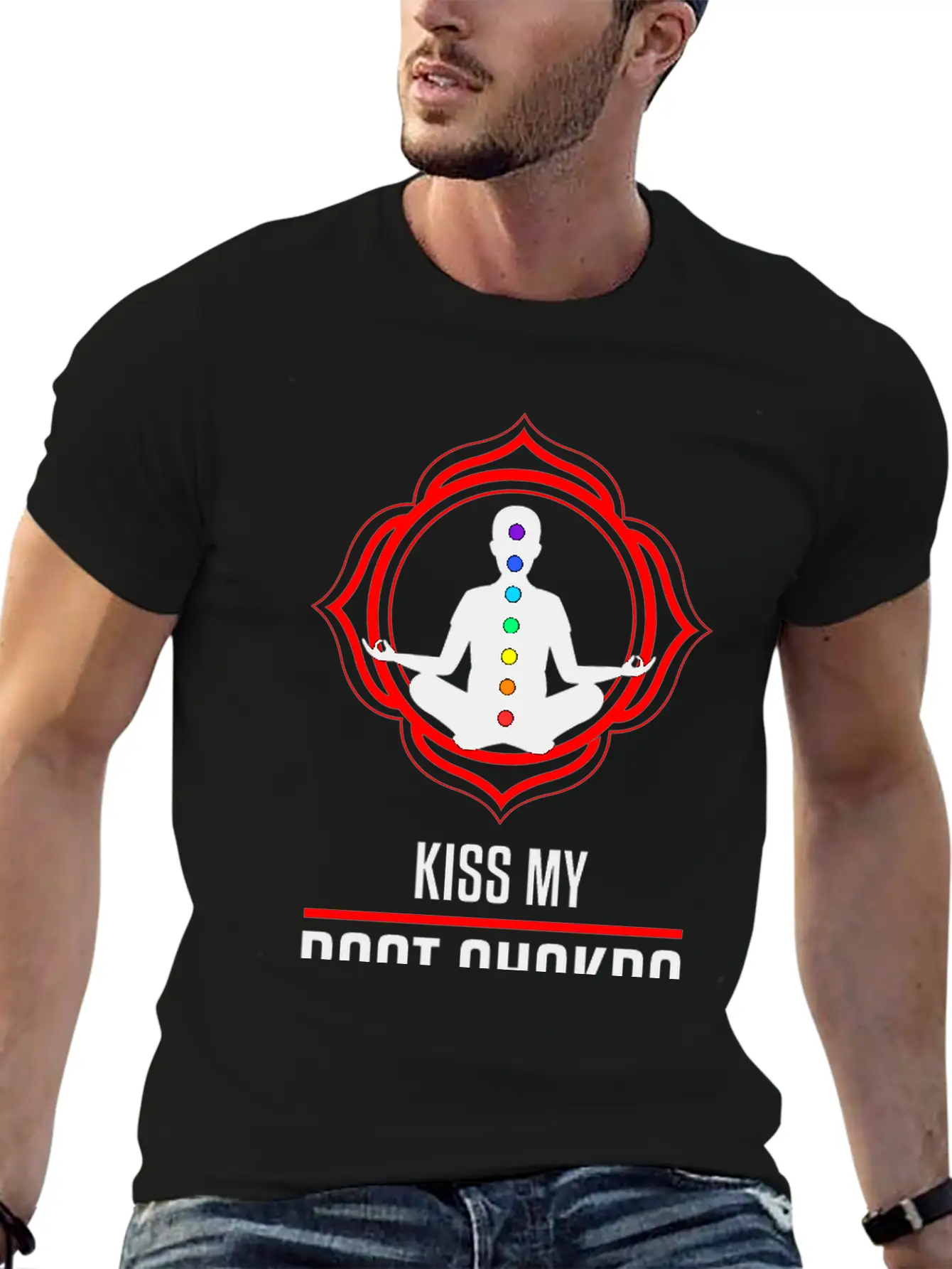 Funny Zen Yoga Lover Kiss My Root Chakra Yogi Gift Basic Graphic T-Shirt – Daily Comfort In Soft Cotton