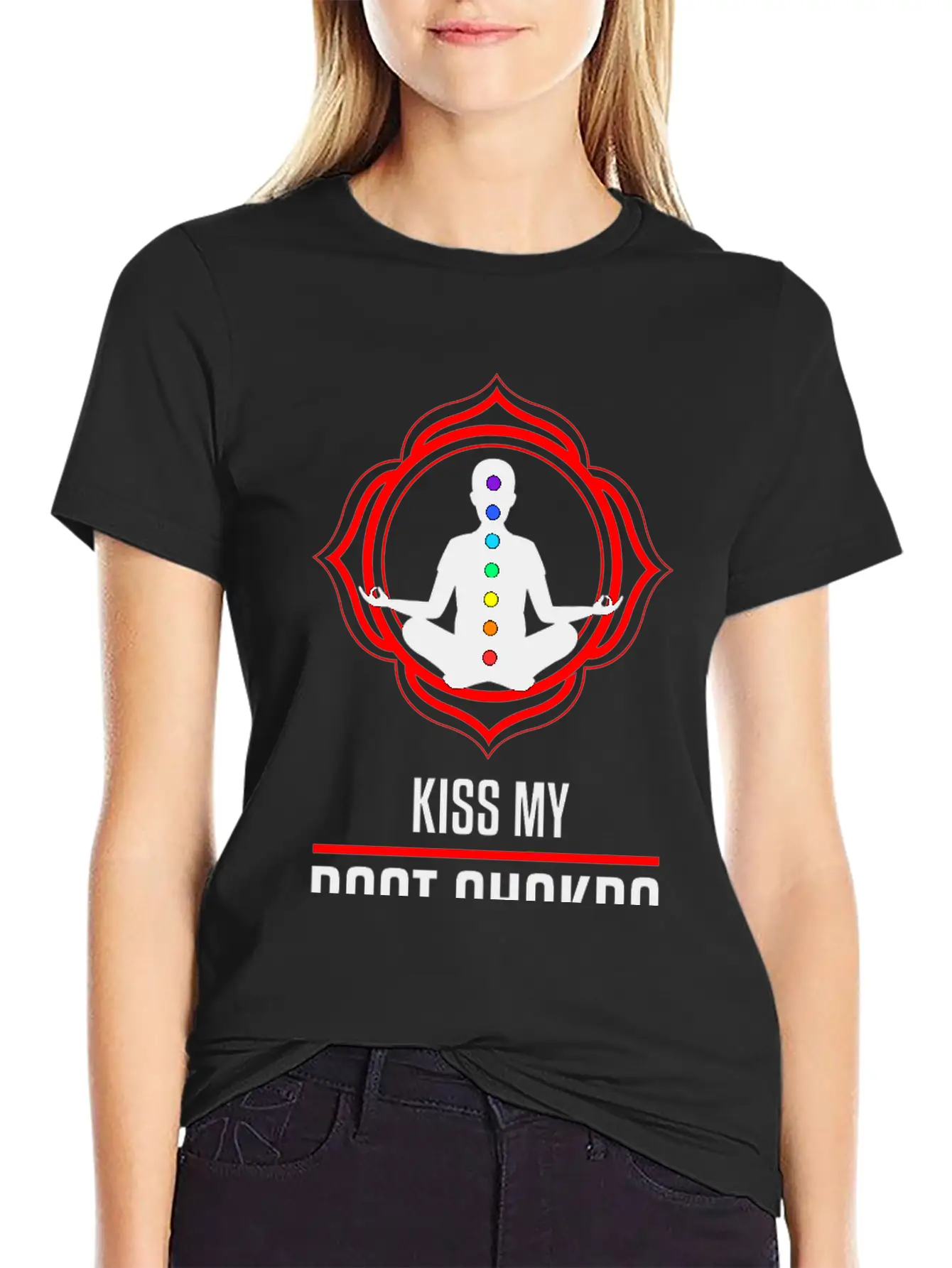 Funny Zen Yoga Lover Kiss My Root Chakra Yogi Gift Basic Graphic T-Shirt – Daily Comfort In Soft Cotton