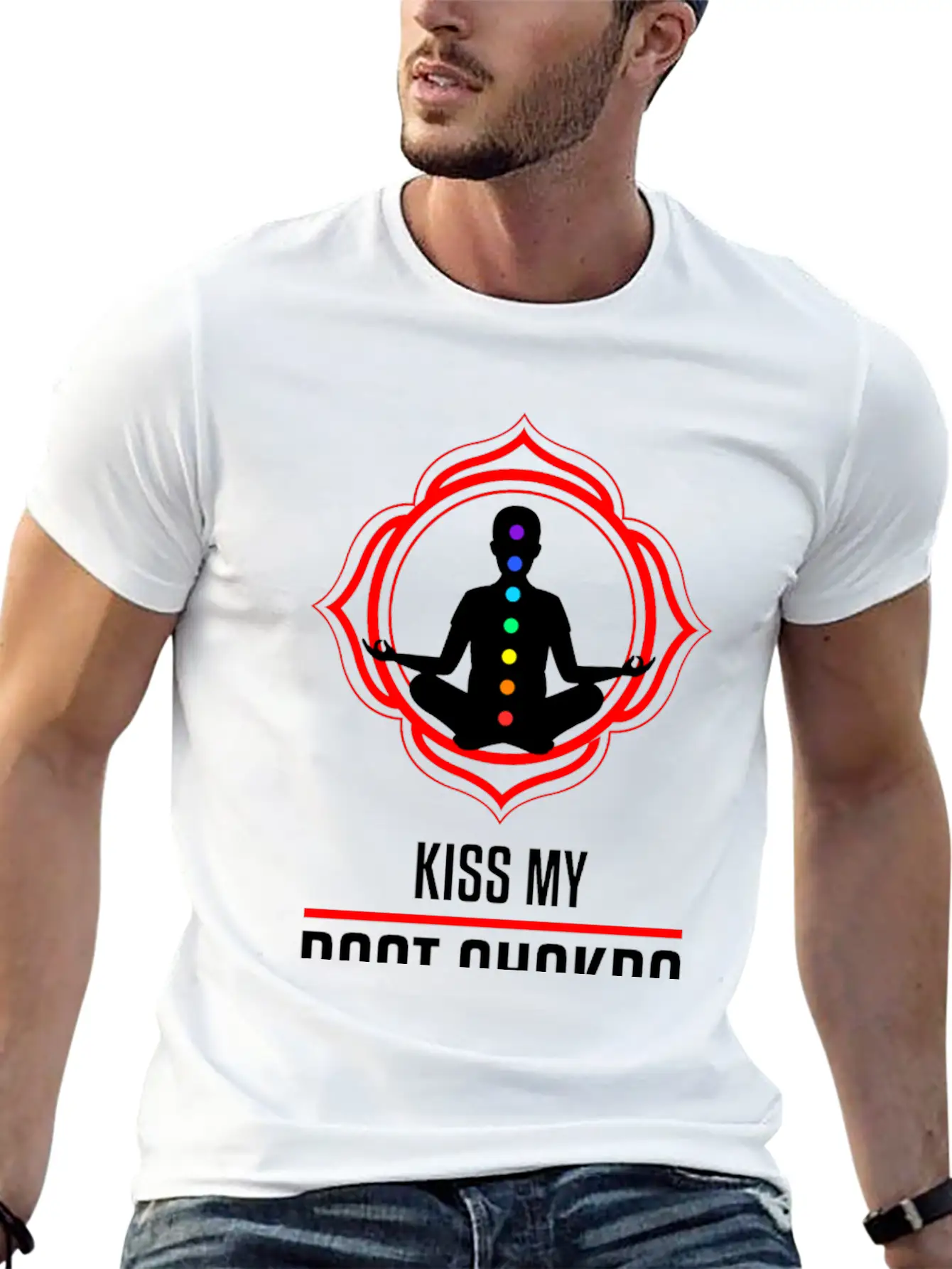 Funny Zen Yoga Lover Kiss My Root Chakra Yogi Gift Basic Graphic T-Shirt – Daily Comfort In Soft Cotton